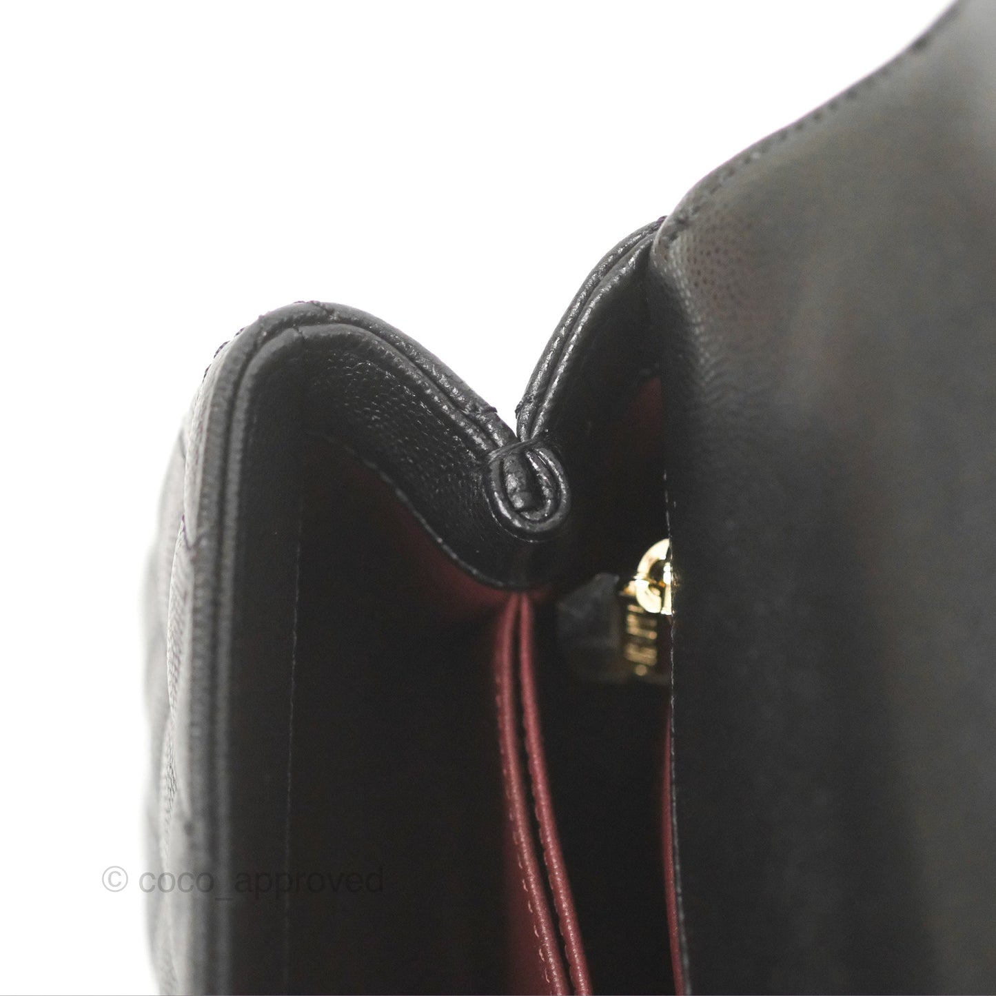 Chanel Small Quilted Coco Handle Black Caviar Gold Hardware