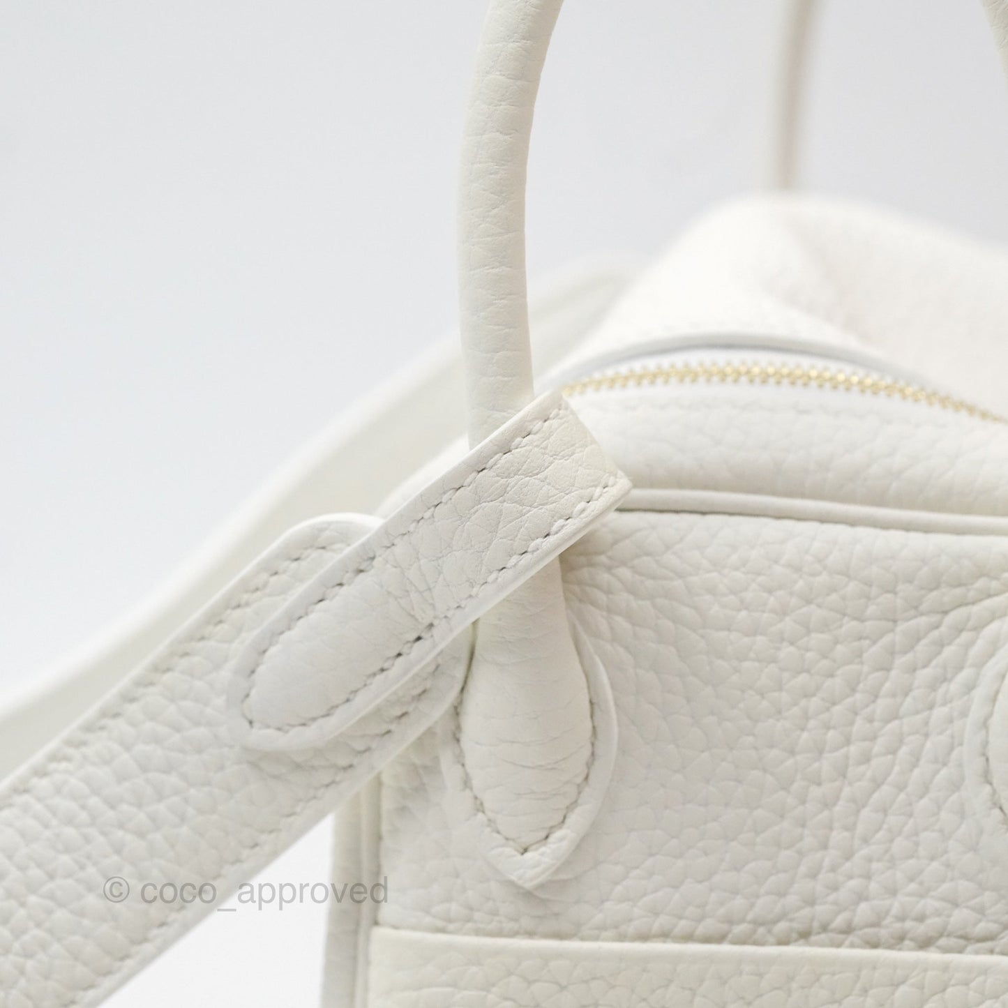 Hermès Mini Lindy 20 New White 0U Clemence Gold Hardware