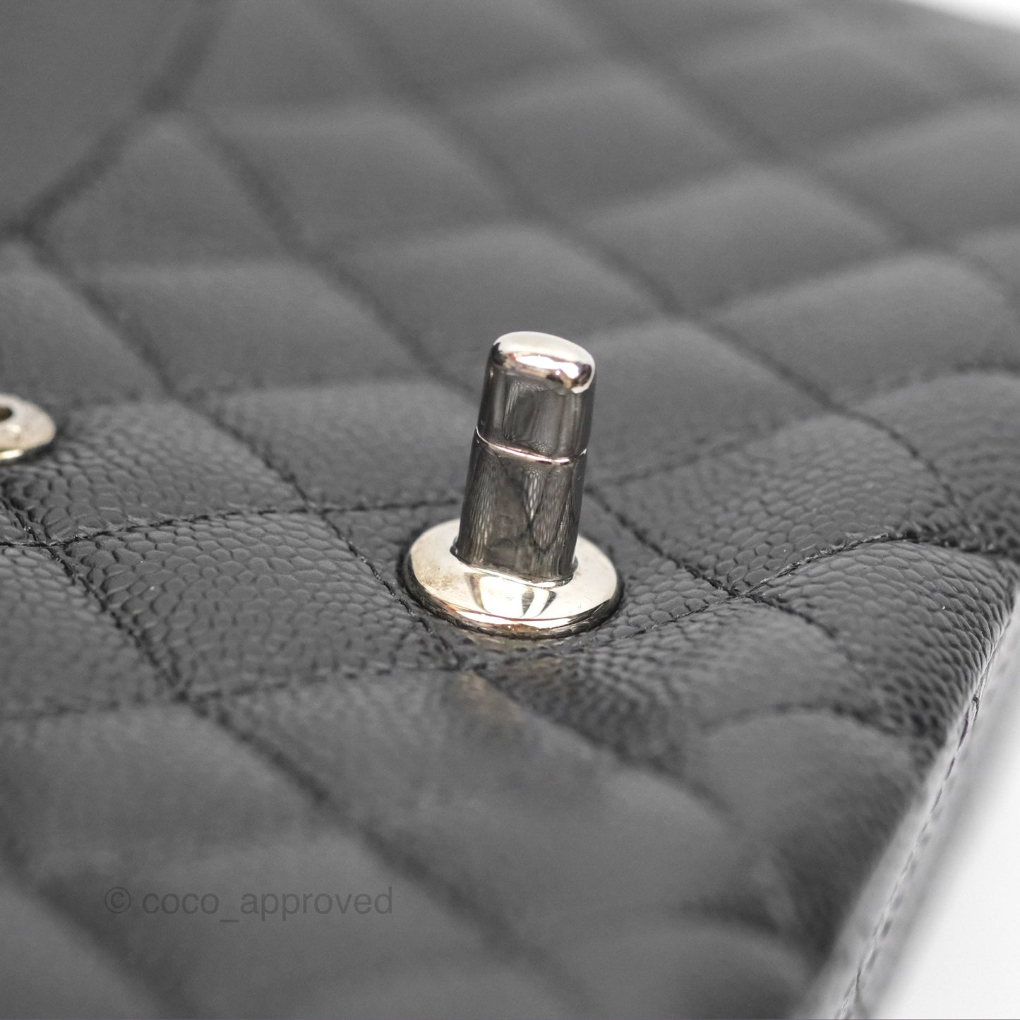 Chanel Classic M/L Medium Flap Quilted Black Caviar Silver Hardware