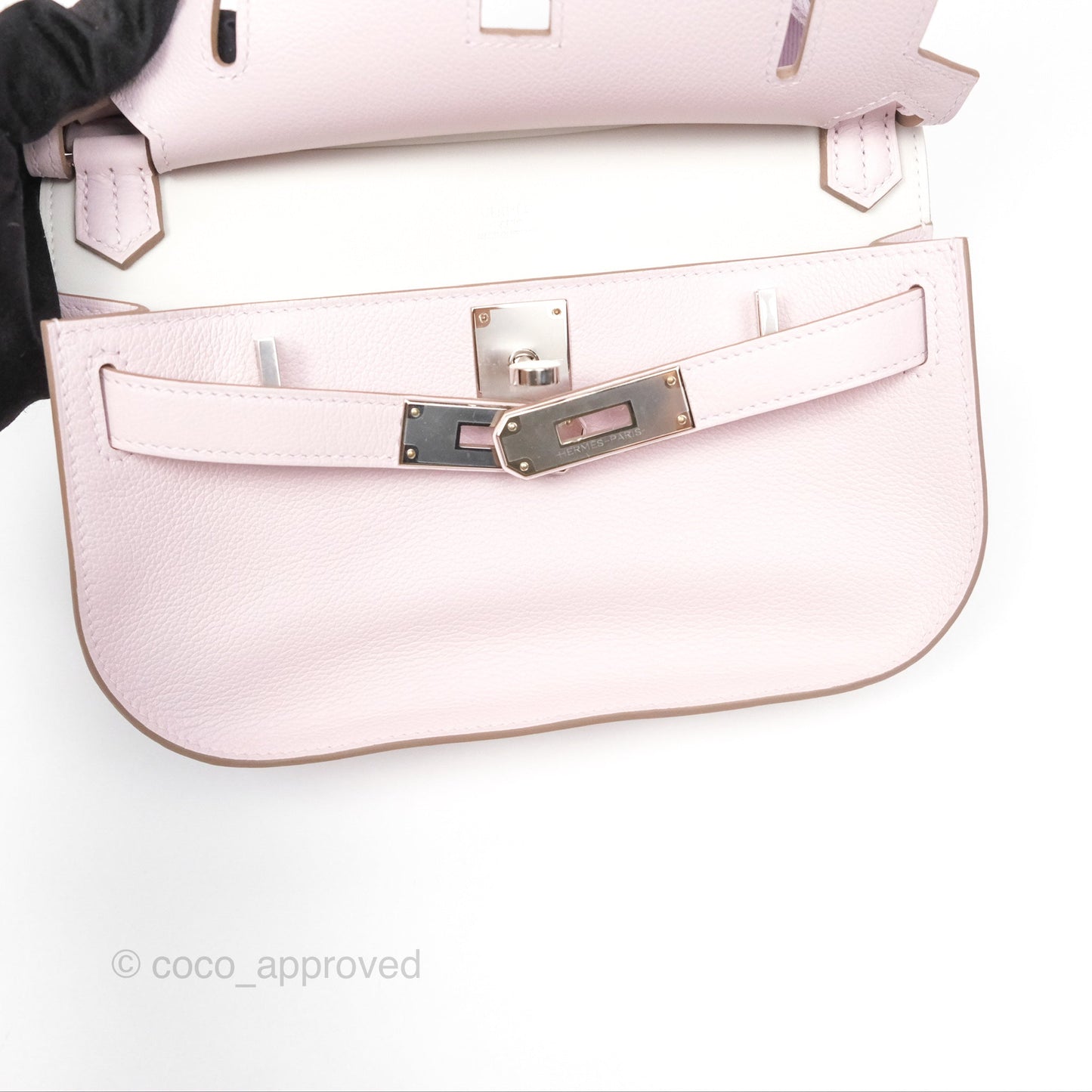 Hermès Mini Jypsiere Mauve Pale Evercolor Palladium Hardware