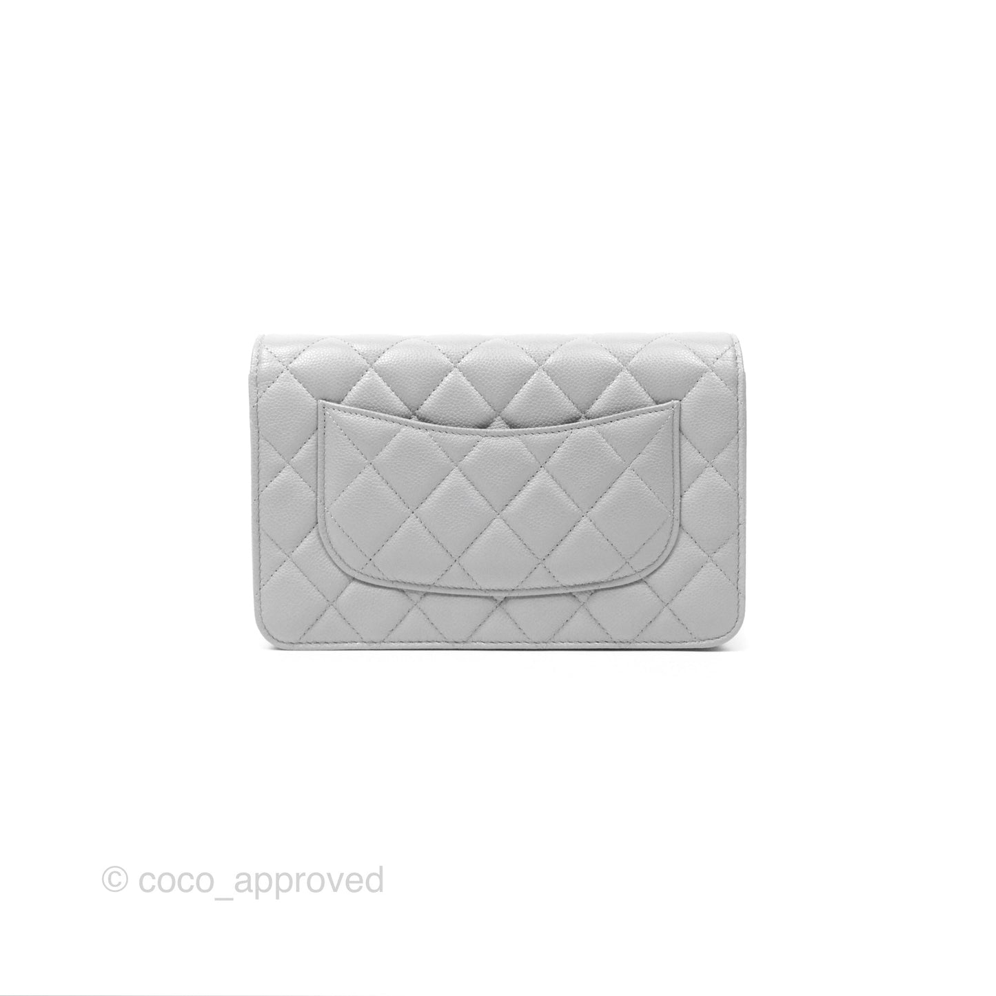 Chanel Quilted Classic Wallet on Chain WOC Grey Caviar Gold Hardware