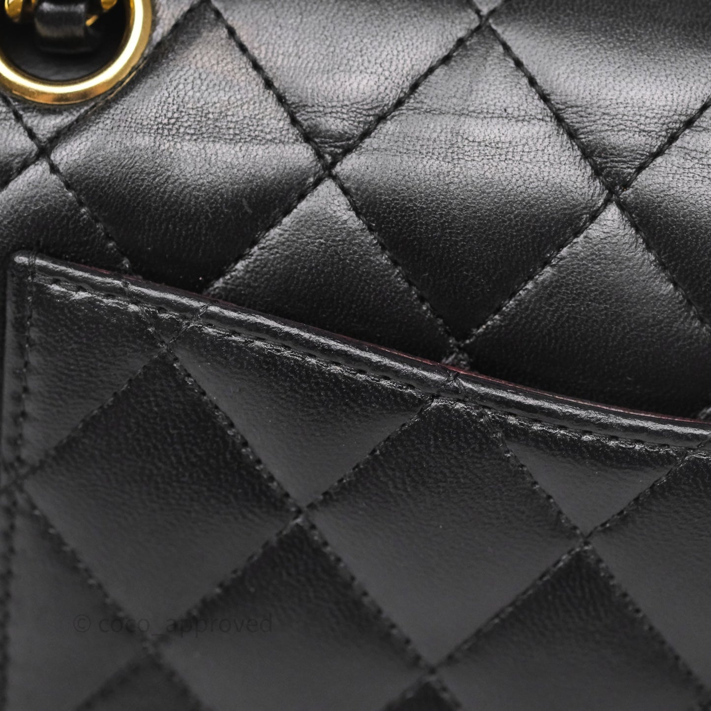 Chanel Small Classic Flap Quilted Black Lambskin Gold Hardware