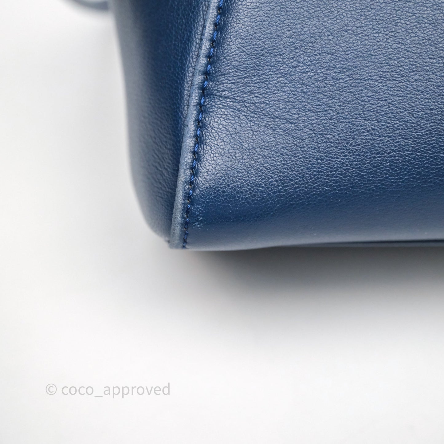 Fendi Nappa Mini Peekaboo Bag Blue Silver Hardware