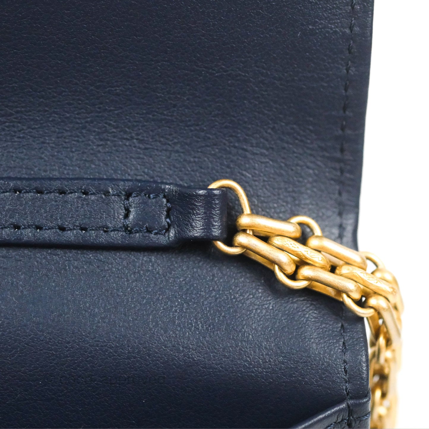 Chanel Quilted Reissue Wallet On Chain WOC Navy Aged Calfskin Gold Hardware