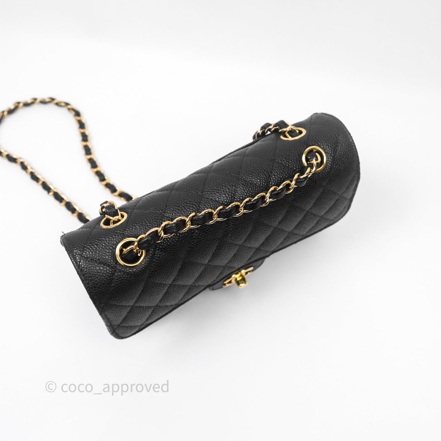 Chanel Small Classic Flap Quilted Black Caviar Gold Hardware