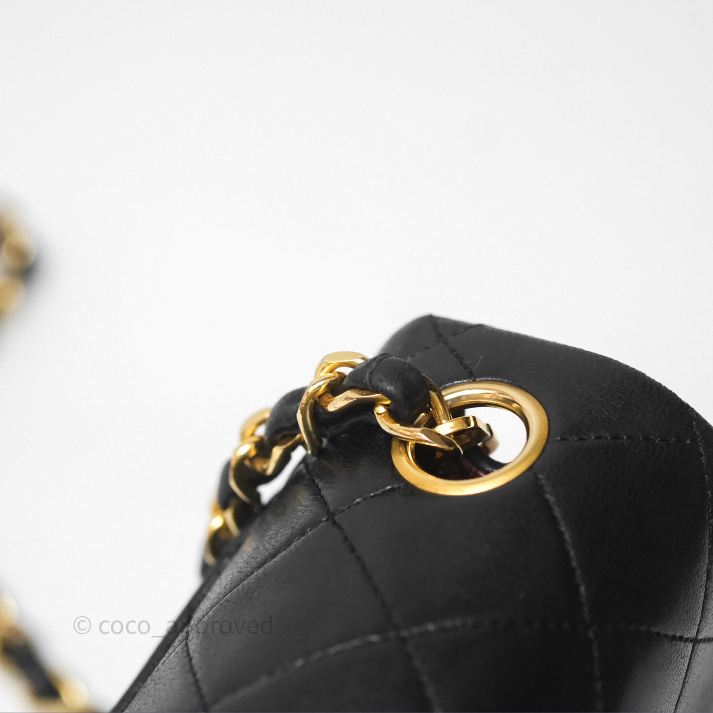 Chanel Vintage Mini Square Black Lambskin 24K Gold Hardware