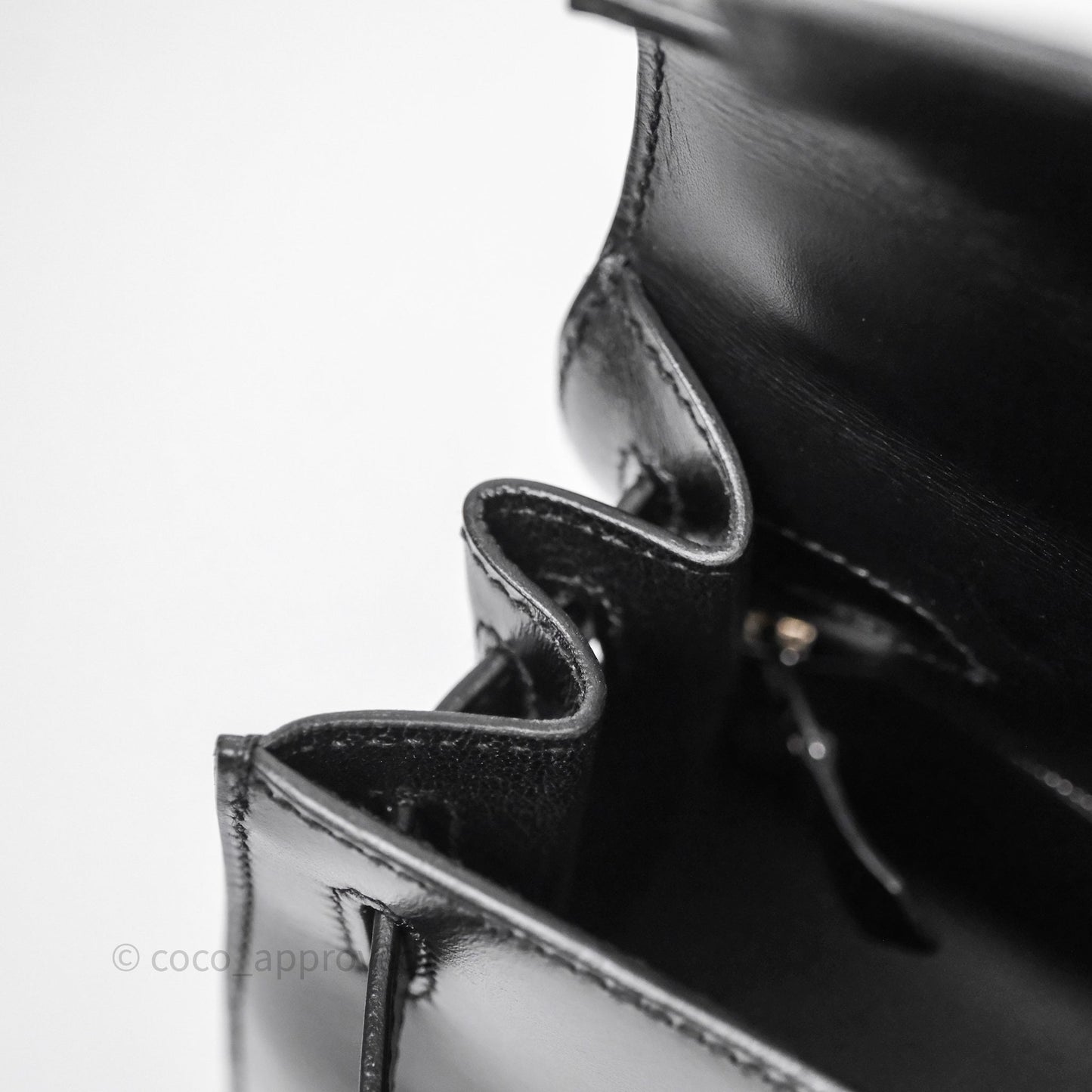 Hermès Kelly 28 Sellier Black Noir 89 Box Leather Palladium Hardware