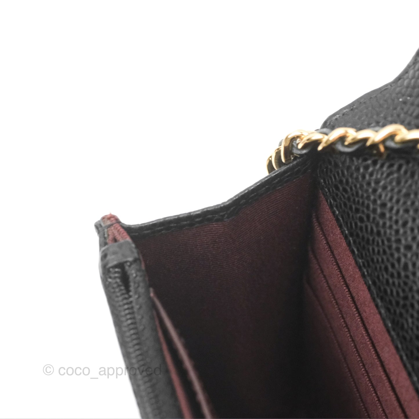 Chanel Quilted Classic Wallet On Chain WOC Black Caviar Gold Hardware