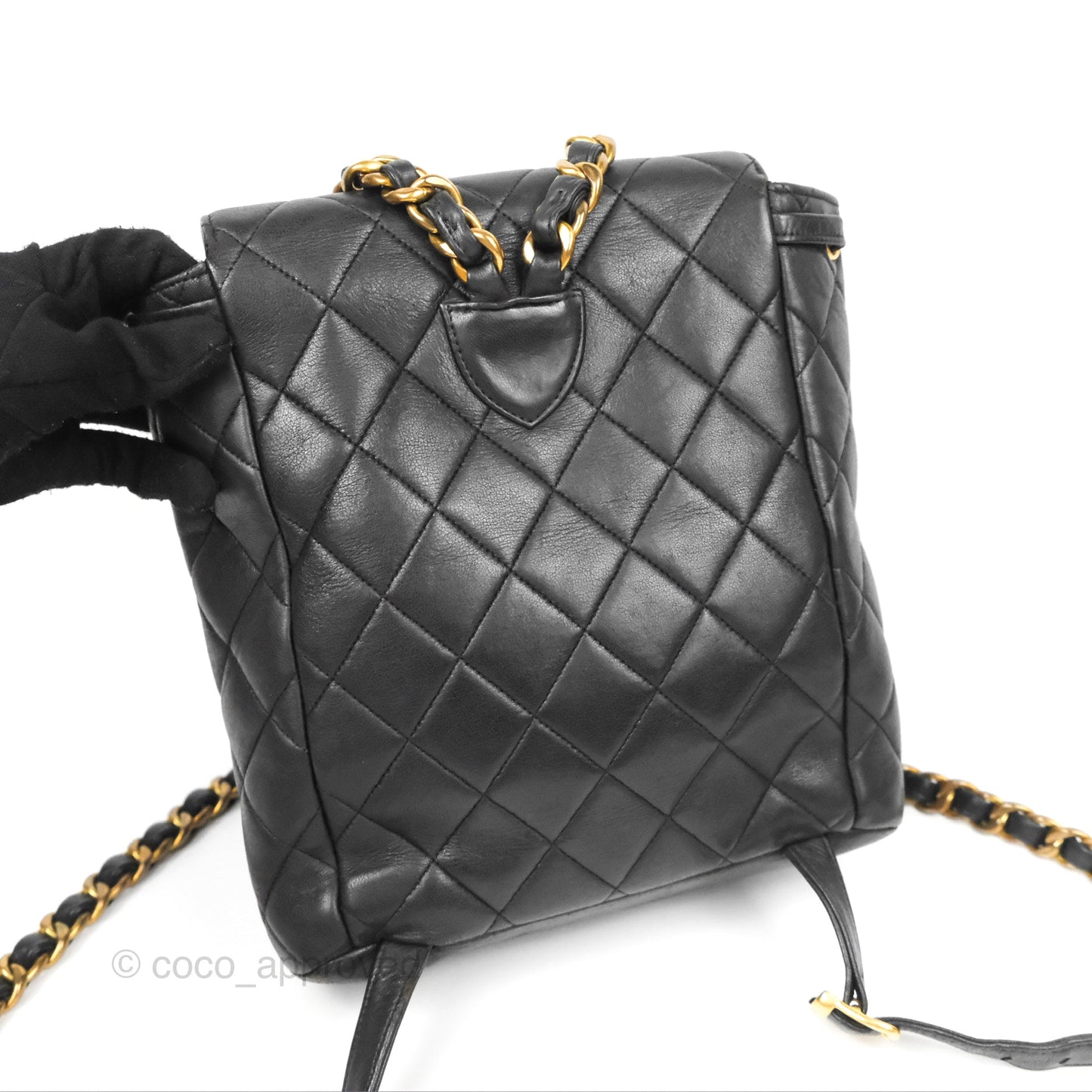 Chanel Vintage CC Duma Backpack Black Lambskin 24K Gold Hardware