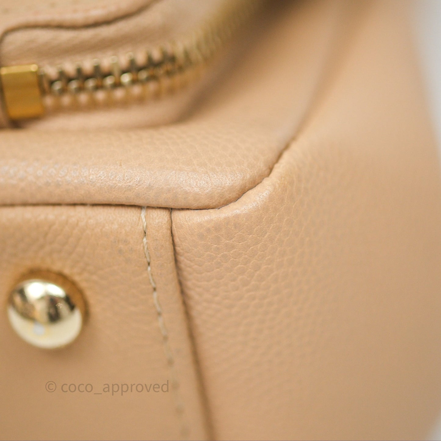 Chanel Quilted Small Business Affinity Flap Beige Caviar Gold Hardware