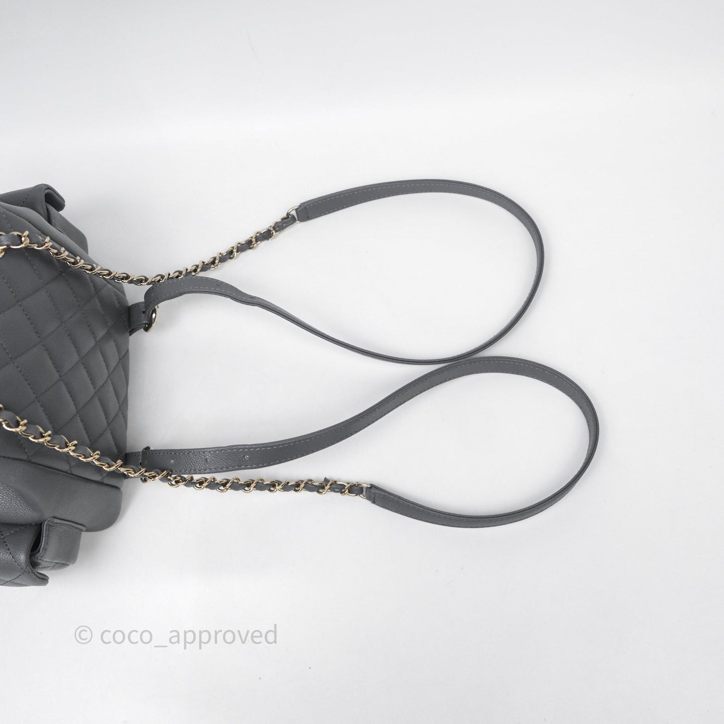 Chanel Small Duma Backpack Dark Grey Caviar Gold Hardware 23K