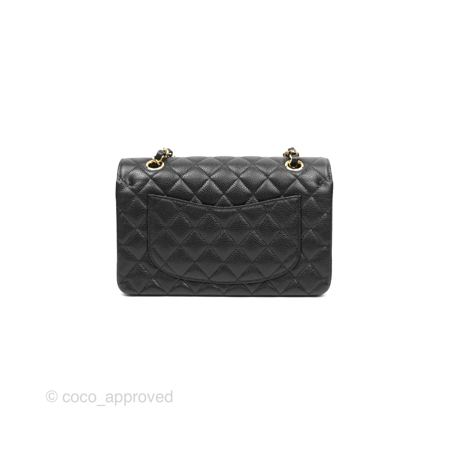 Chanel Small Classic Flap Quilted Black Caviar Gold Hardware