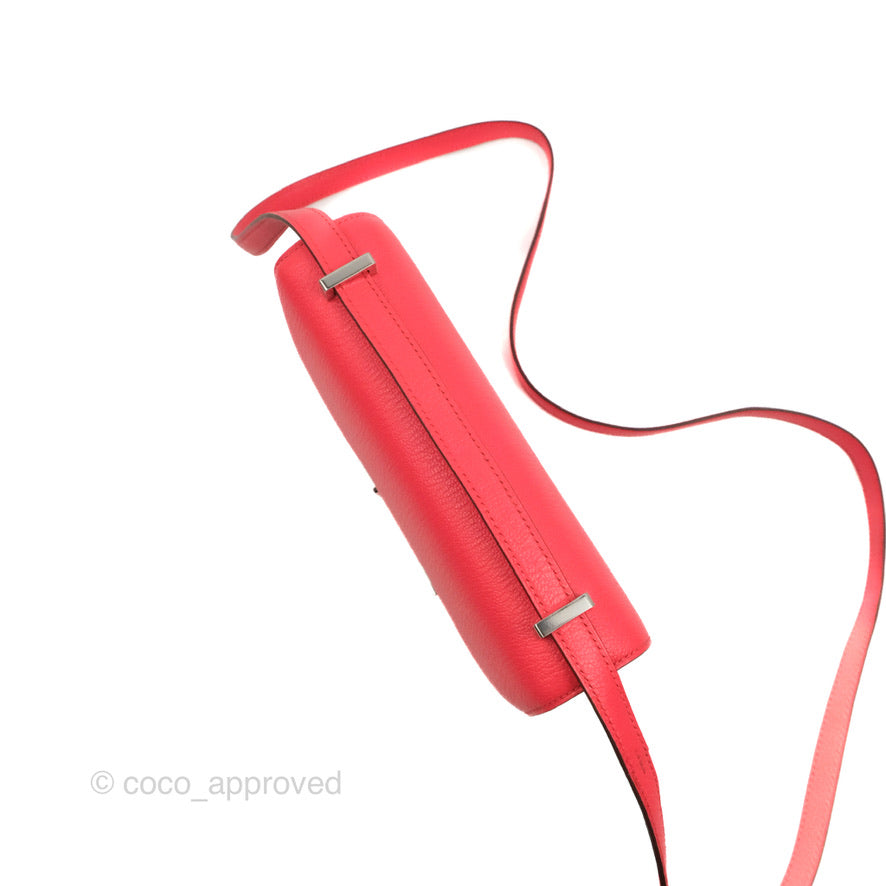 Hermès Constance Mini 18cm Rose Texas Chevre Mysore Palladium Hardware