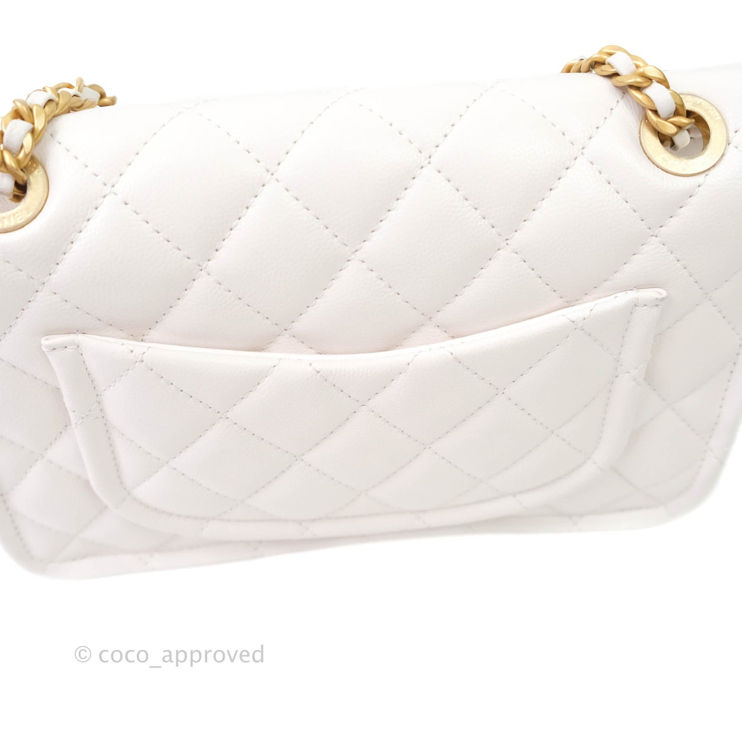 Chanel Small With Chain (O-purse-vanity With Chain) White