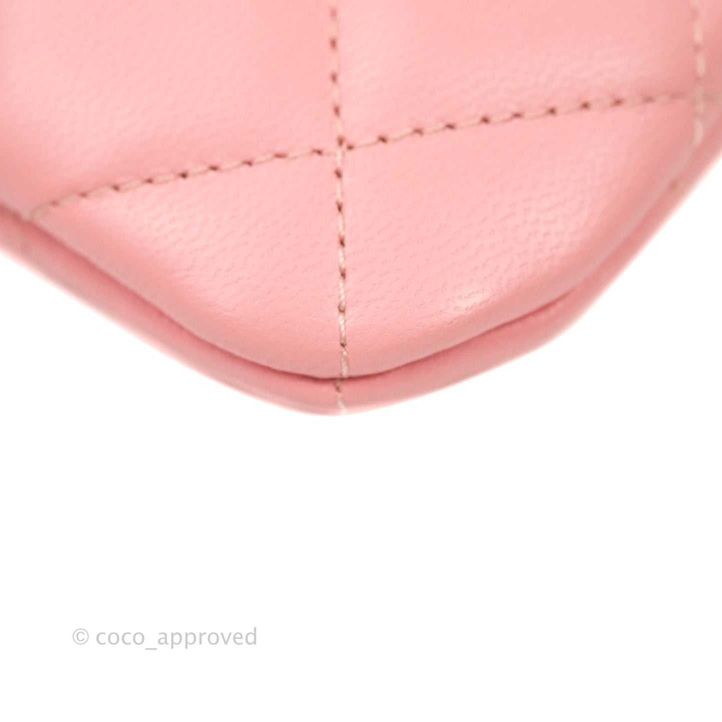 Chanel Quilted Medium O Case Pink Lambskin Aged Gold Hardware