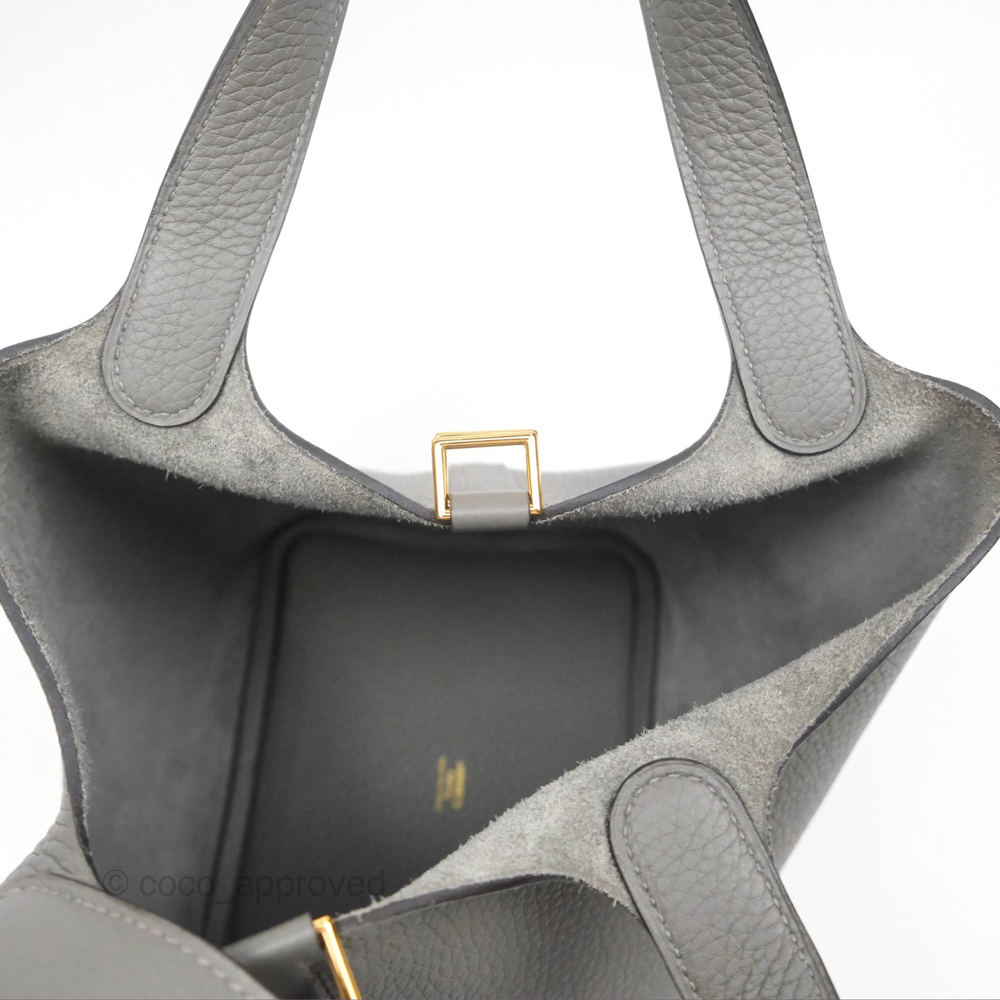 Hermès Picotin Lock 18 Gris Meyer 0L Clemence Gold Hardware