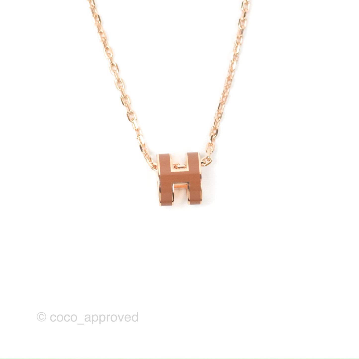 Hermès Mini Pop H Pendant Necklace New Gold Rose Gold Hardware