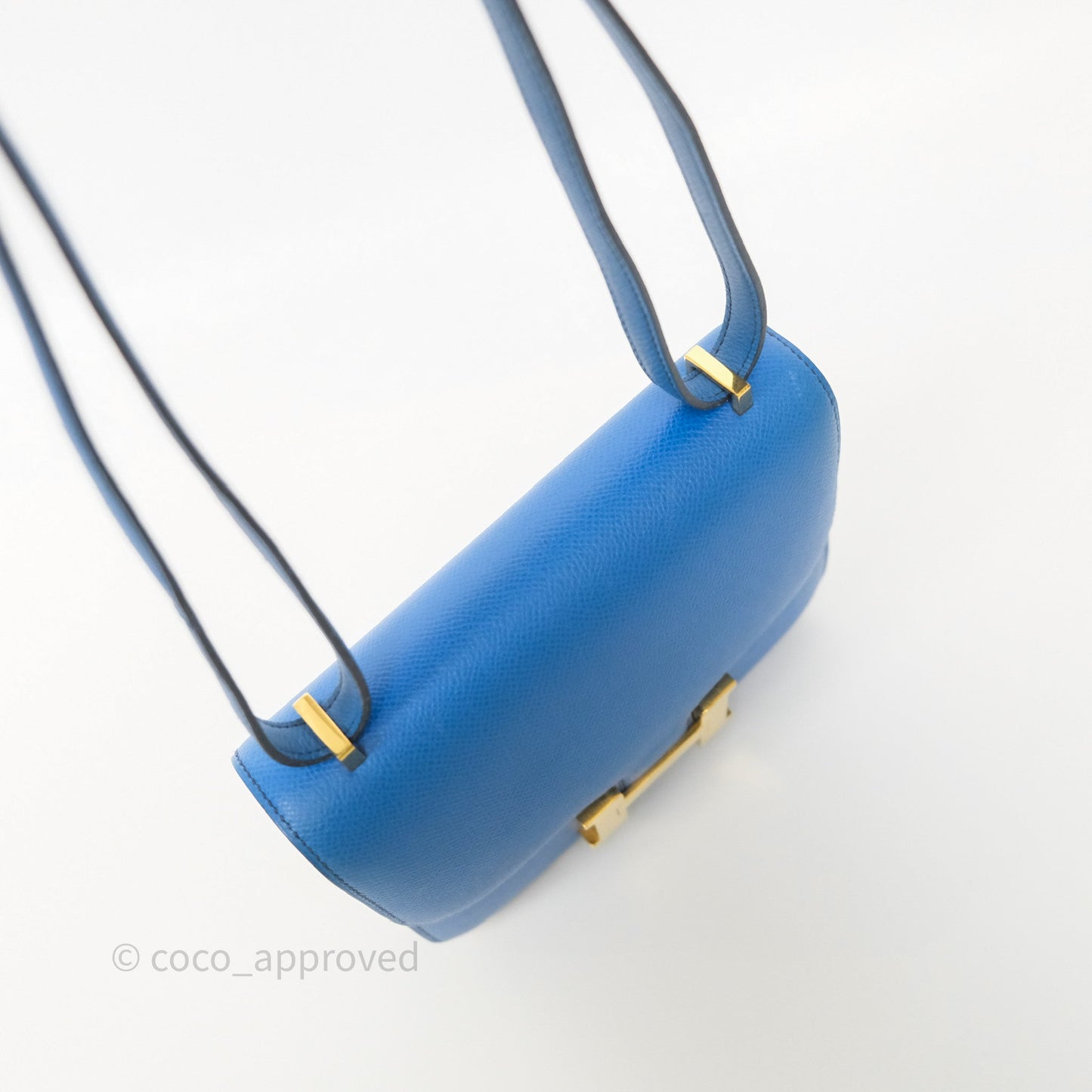 Hermès Constance Mini 18cm Bleu Izmir 7W Epsom Gold Hardware