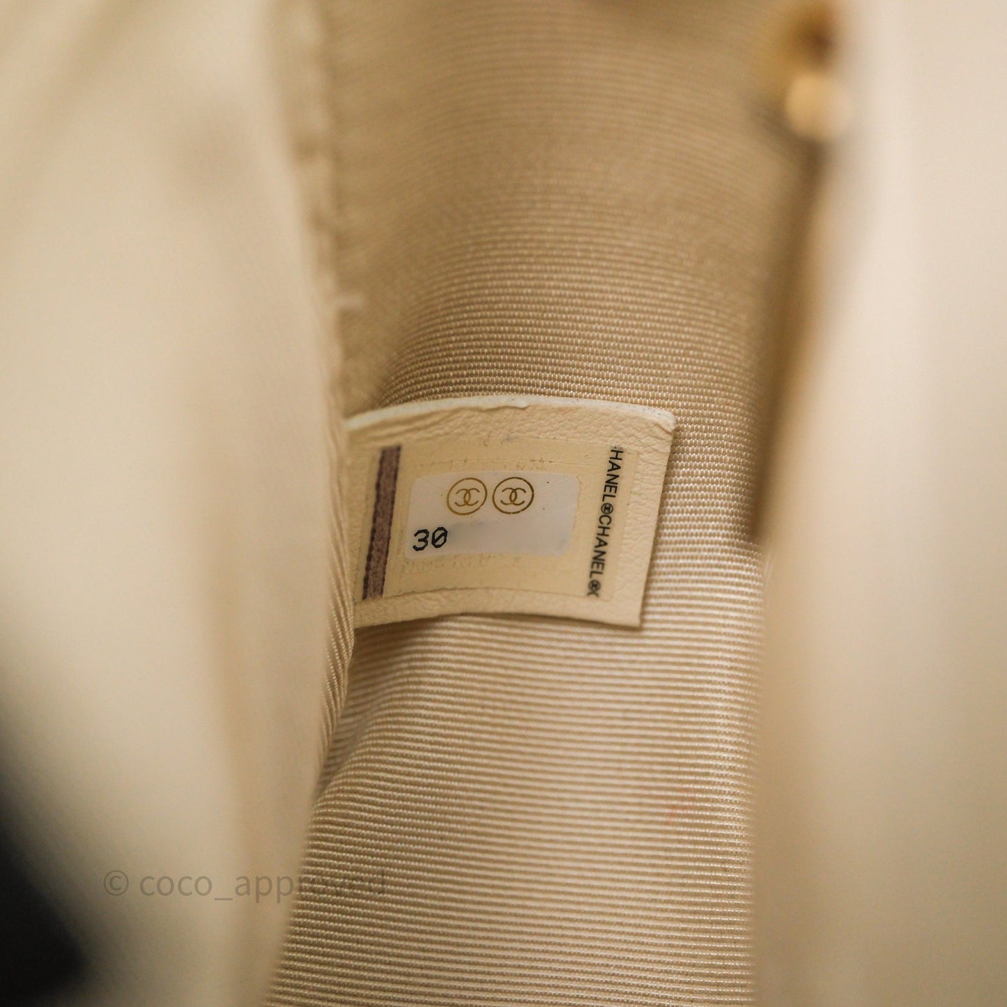 Chanel Flap with Coin Charm Ivory White Lambskin Aged Gold Hardware