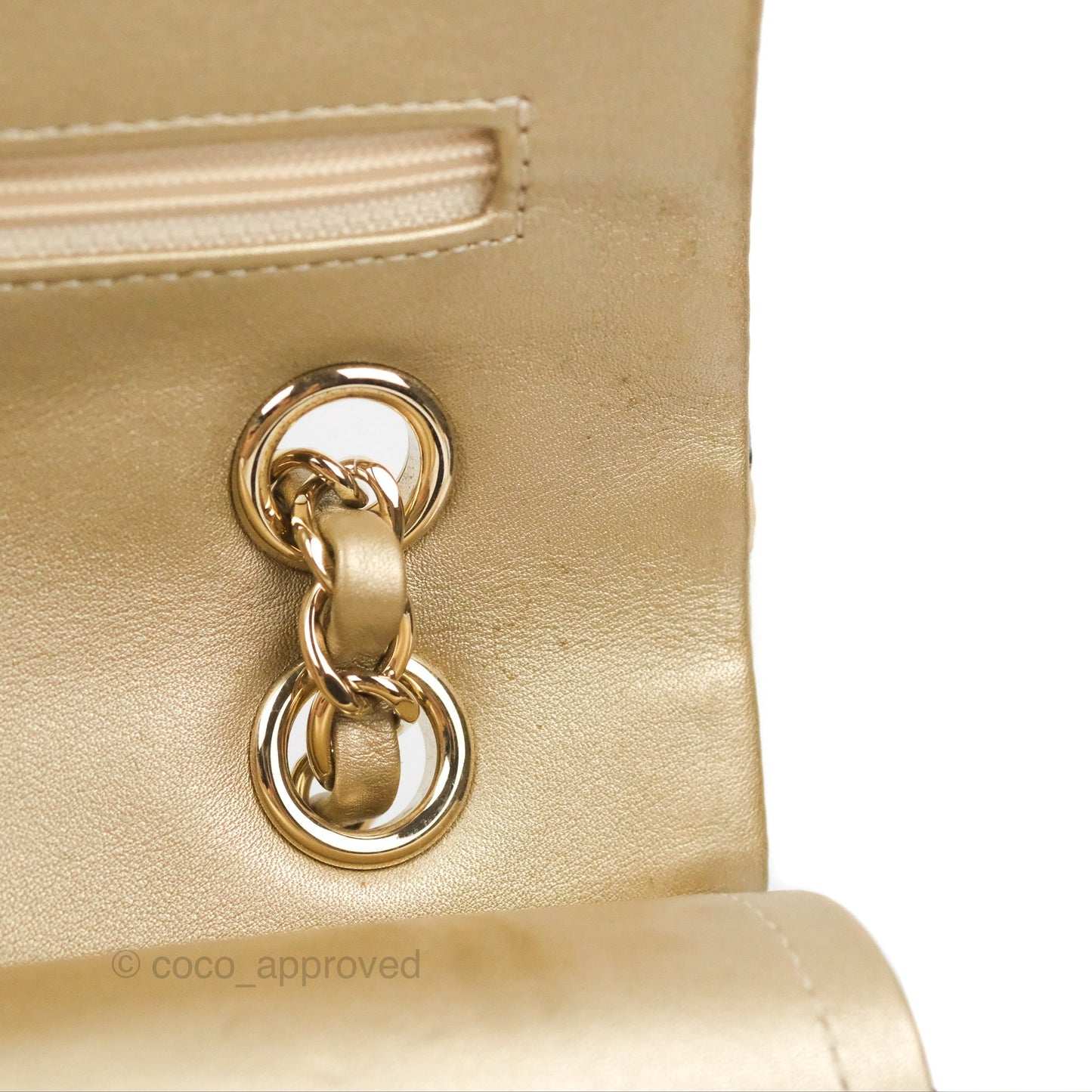 Chanel Cat Emoticon Medium Classic Double Flap Bag Metallic Gold Lambskin Gold Hardware