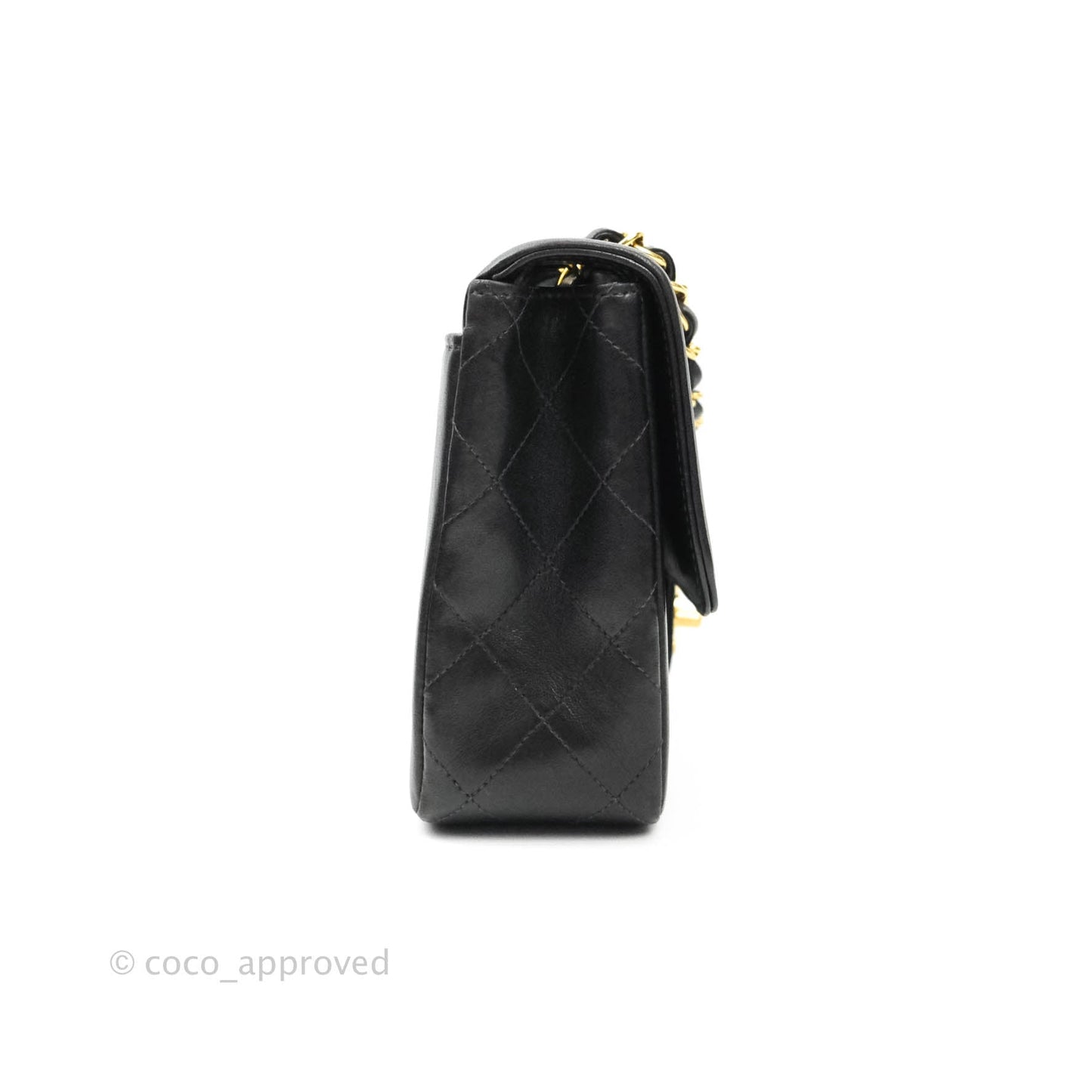 Chanel Vintage Small Flap Bag Black Lambskin 24K Gold Hardware