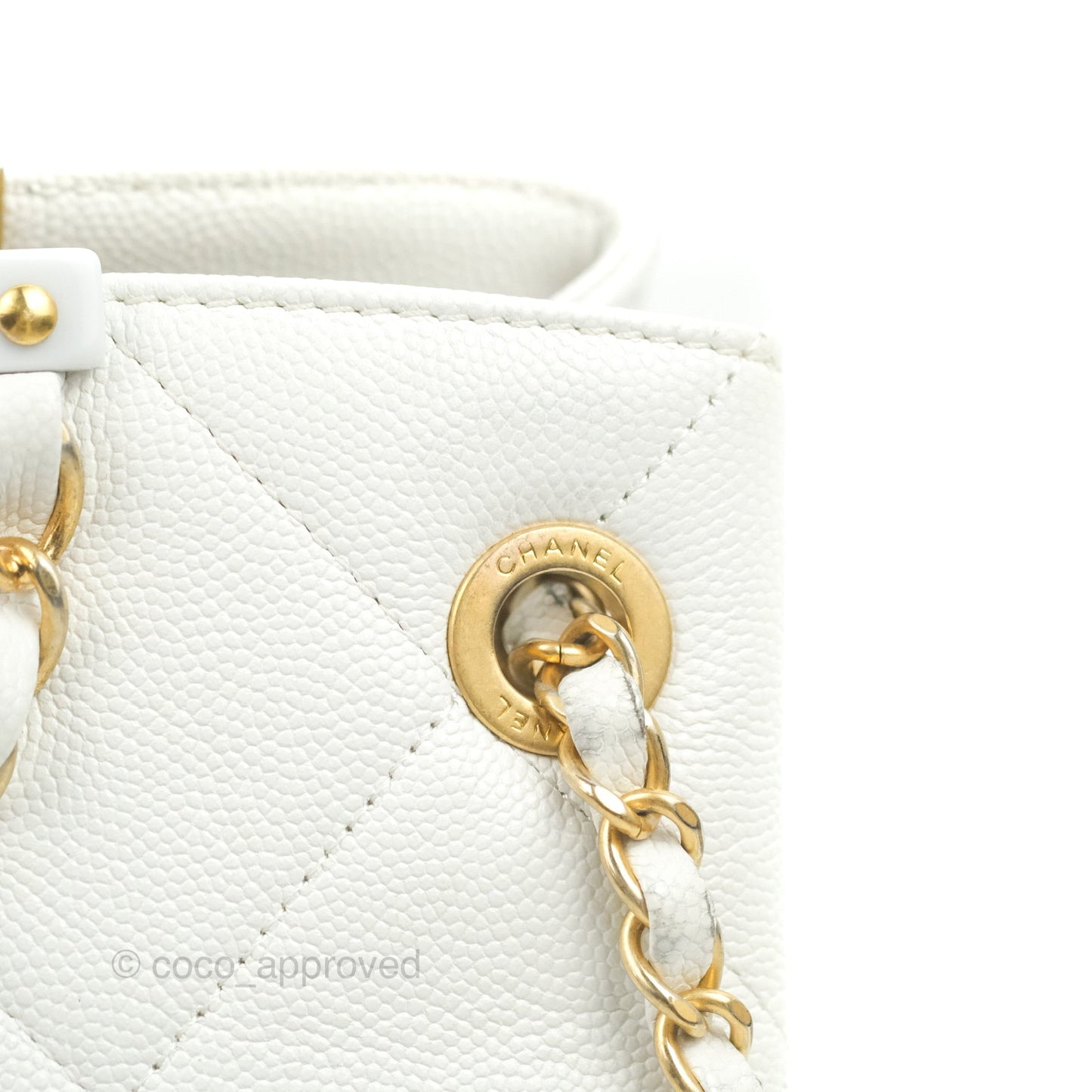 Chanel A Real Catch Shopping Bag White Caviar