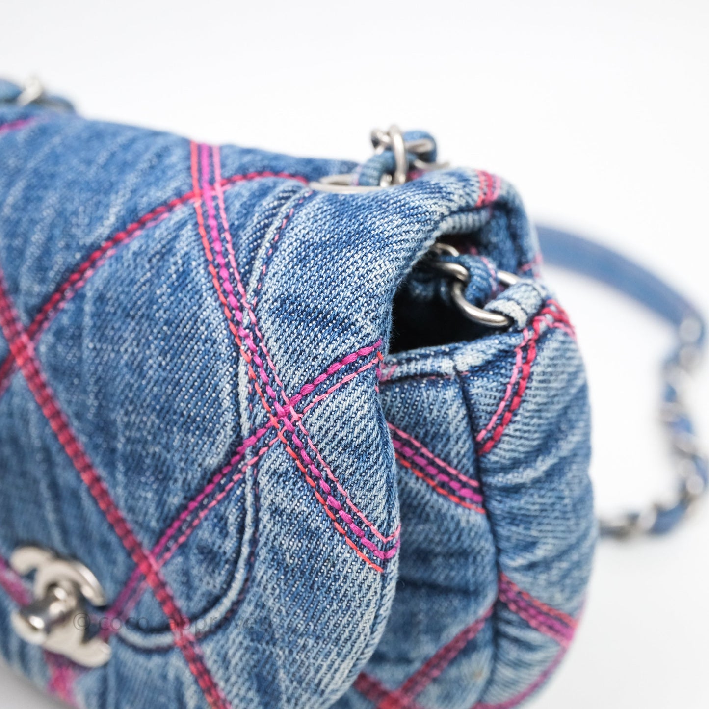 Chanel Coco Beach Flap Bag Denim Silver Hardware