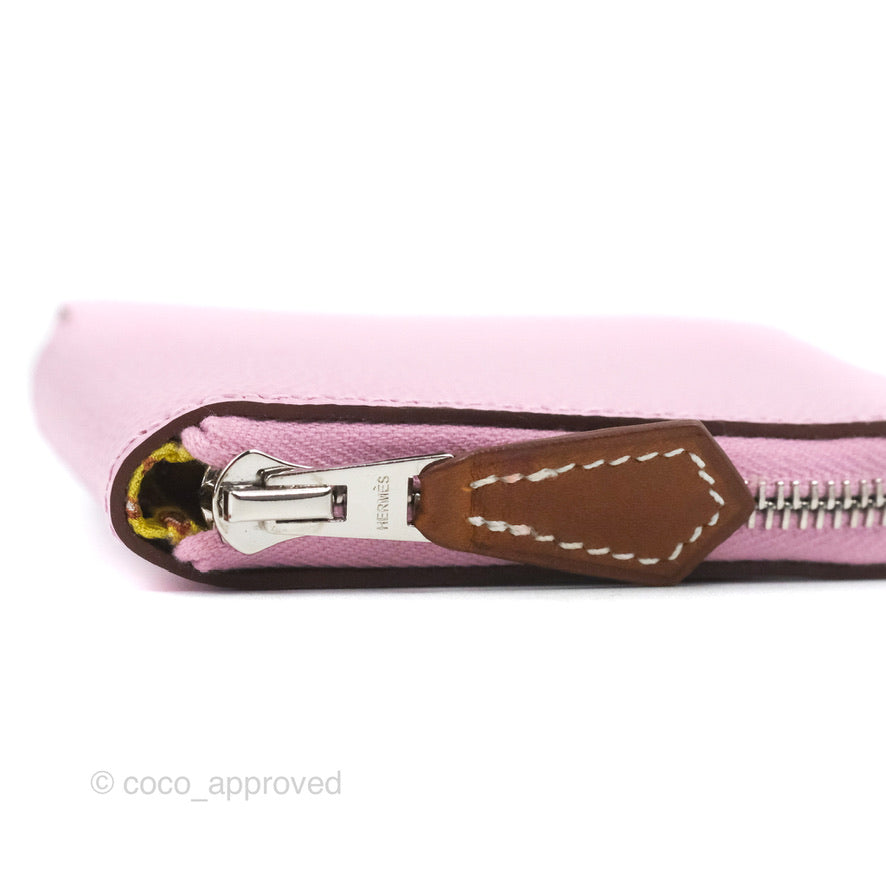 Hermès Silk In Compact Wallet Pink Epsom