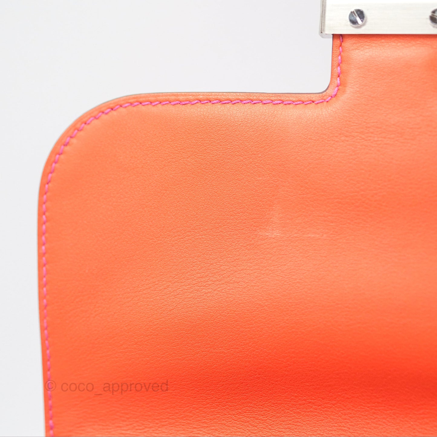 Hermès Constance Mini 18 Swift Magnolia/Orange Palladium Hardware