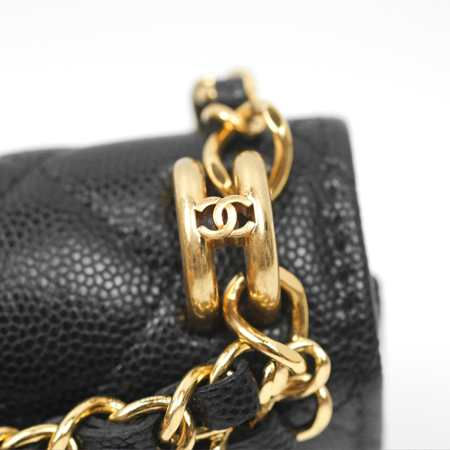 Chanel Coco First Mini Clutch On Chain Black Caviar Gold Hardware 22K