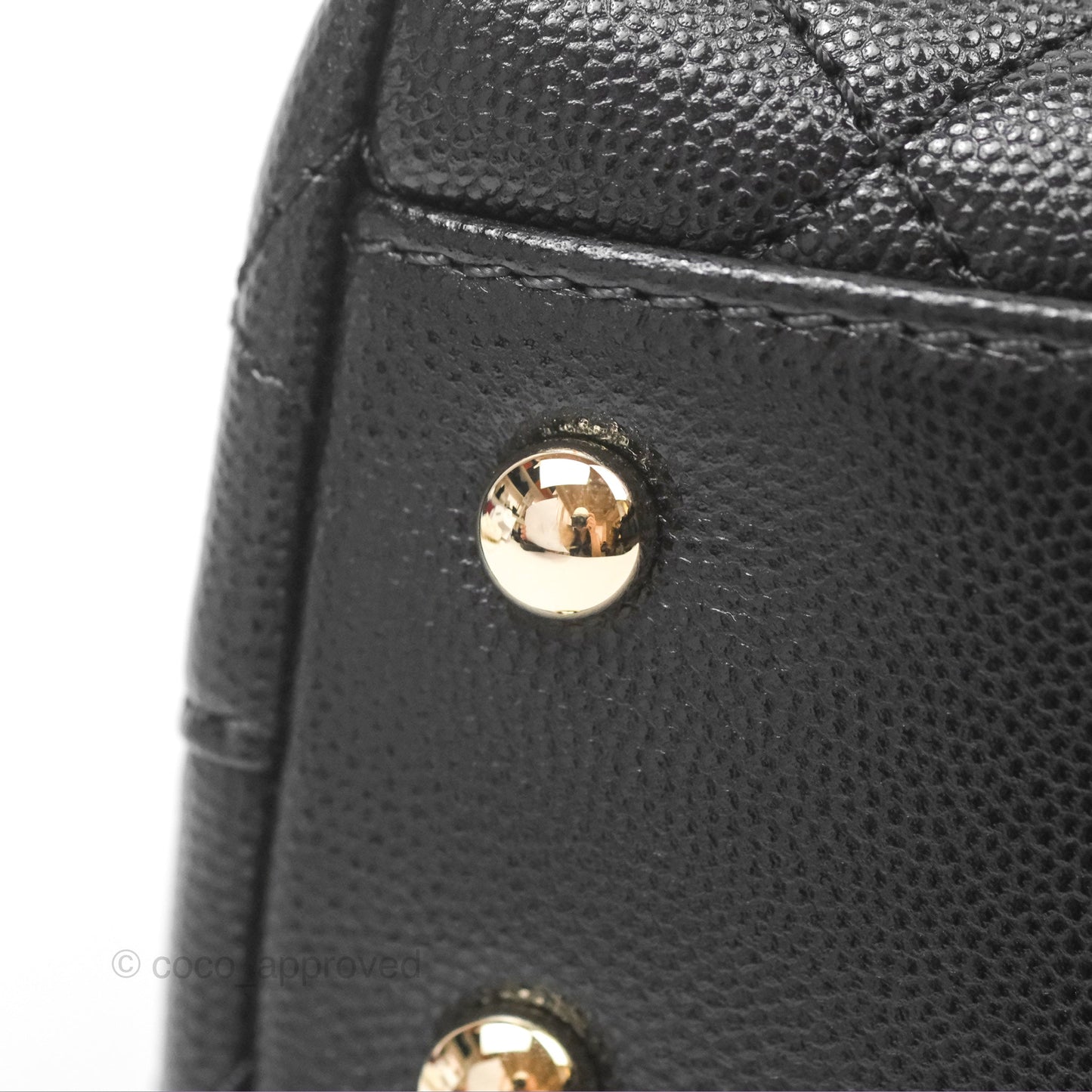 Chanel Small Coco Handle Quilted Black Caviar Gold Hardware