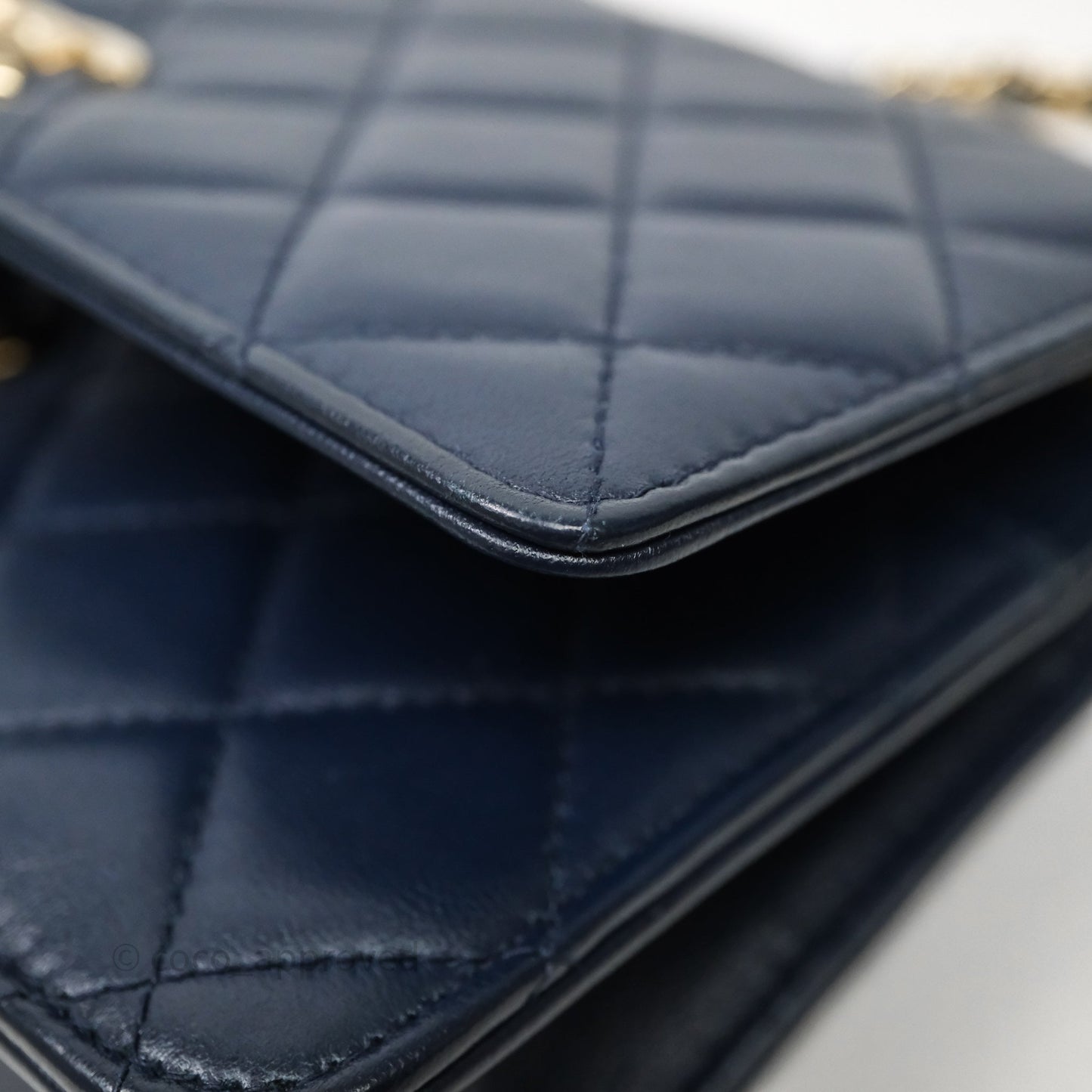 Chanel Trendy CC WOC Wallet On Chain Navy Lambskin Gold Hardware