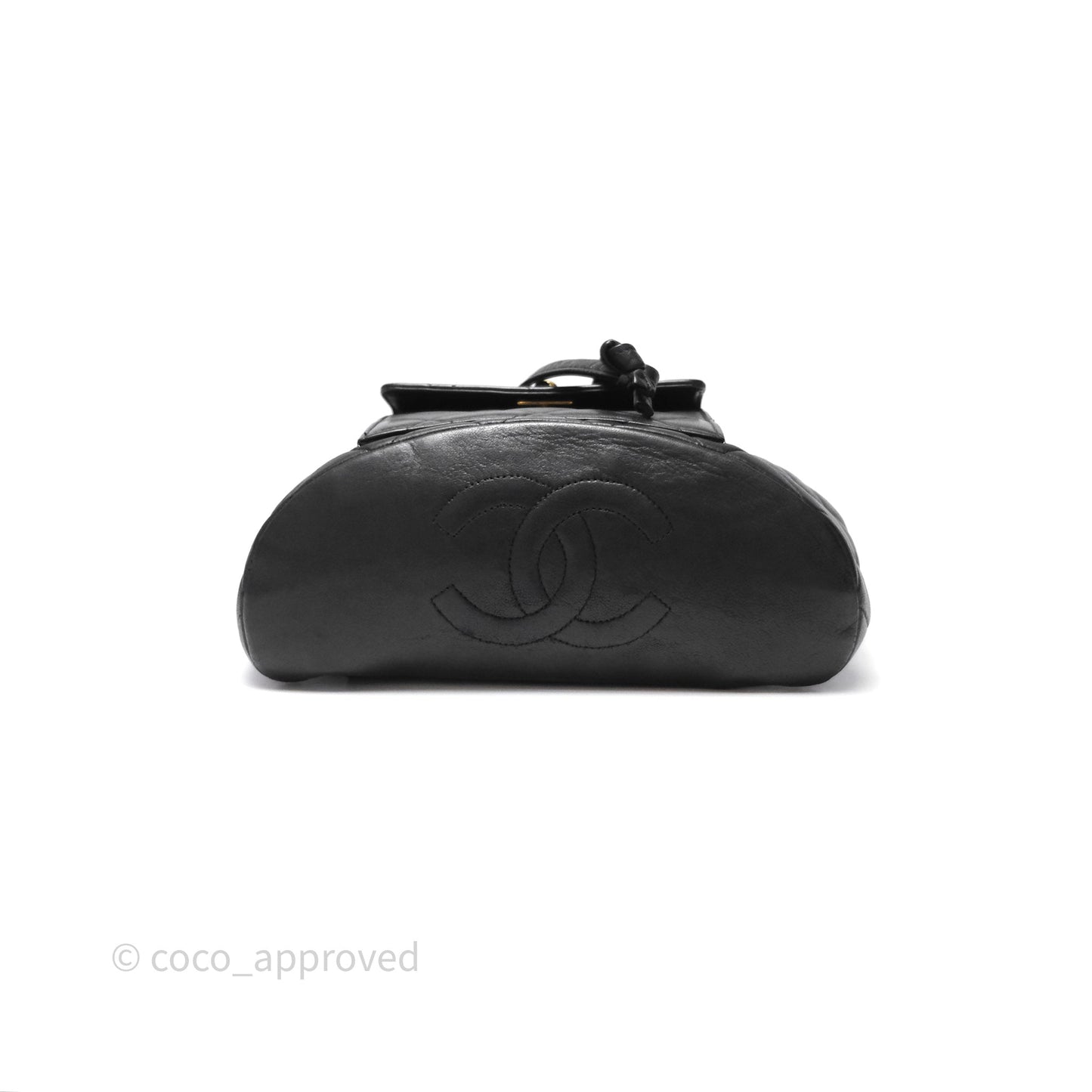 Chanel Vintage CC Duma Backpack Black Lambskin 24K Gold Hardware