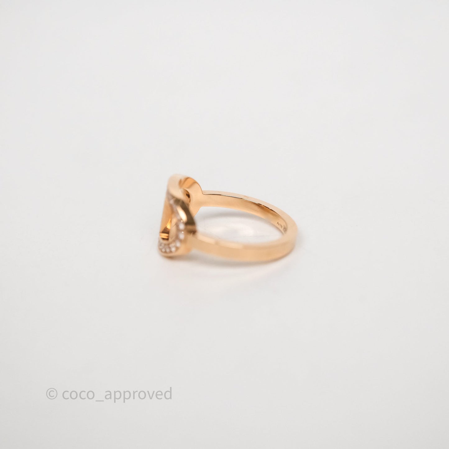 Hermès Chaine d'ancre Contour Ring Medium Model Diamonds Rose Gold Size 50