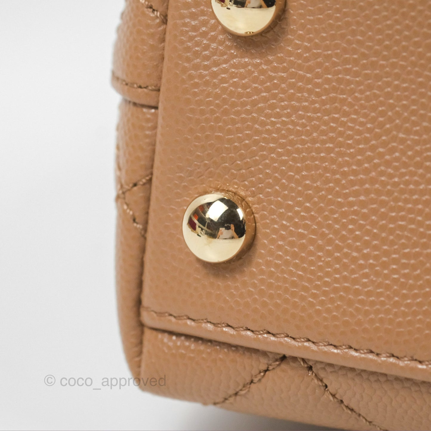 Chanel Mini Coco Handle Dark Beige Caviar Gold Hardware