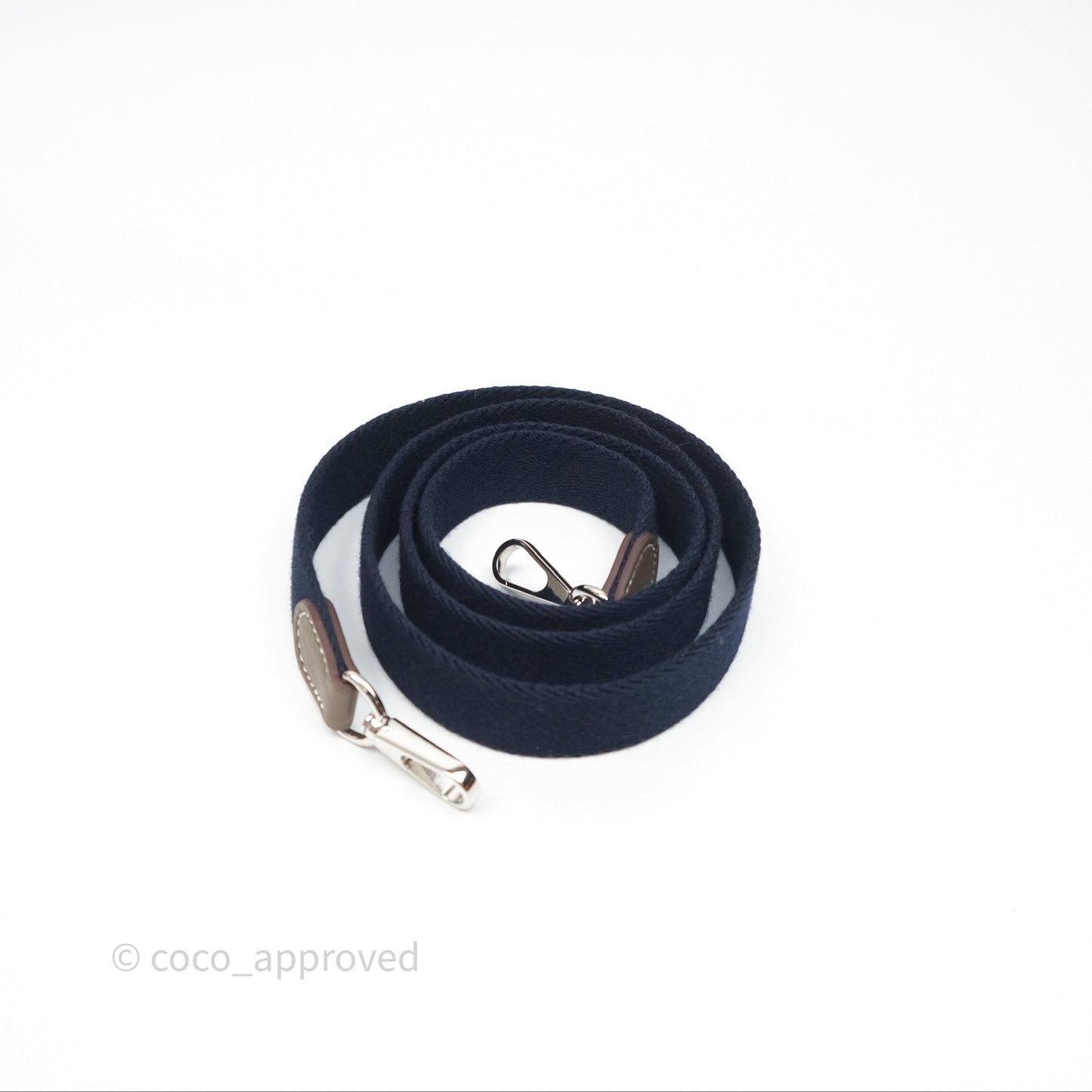 Hermès Mini Evelyne 16 Etoupe 18 Clemence Palladium Hardware with Bleu Indigo Strap