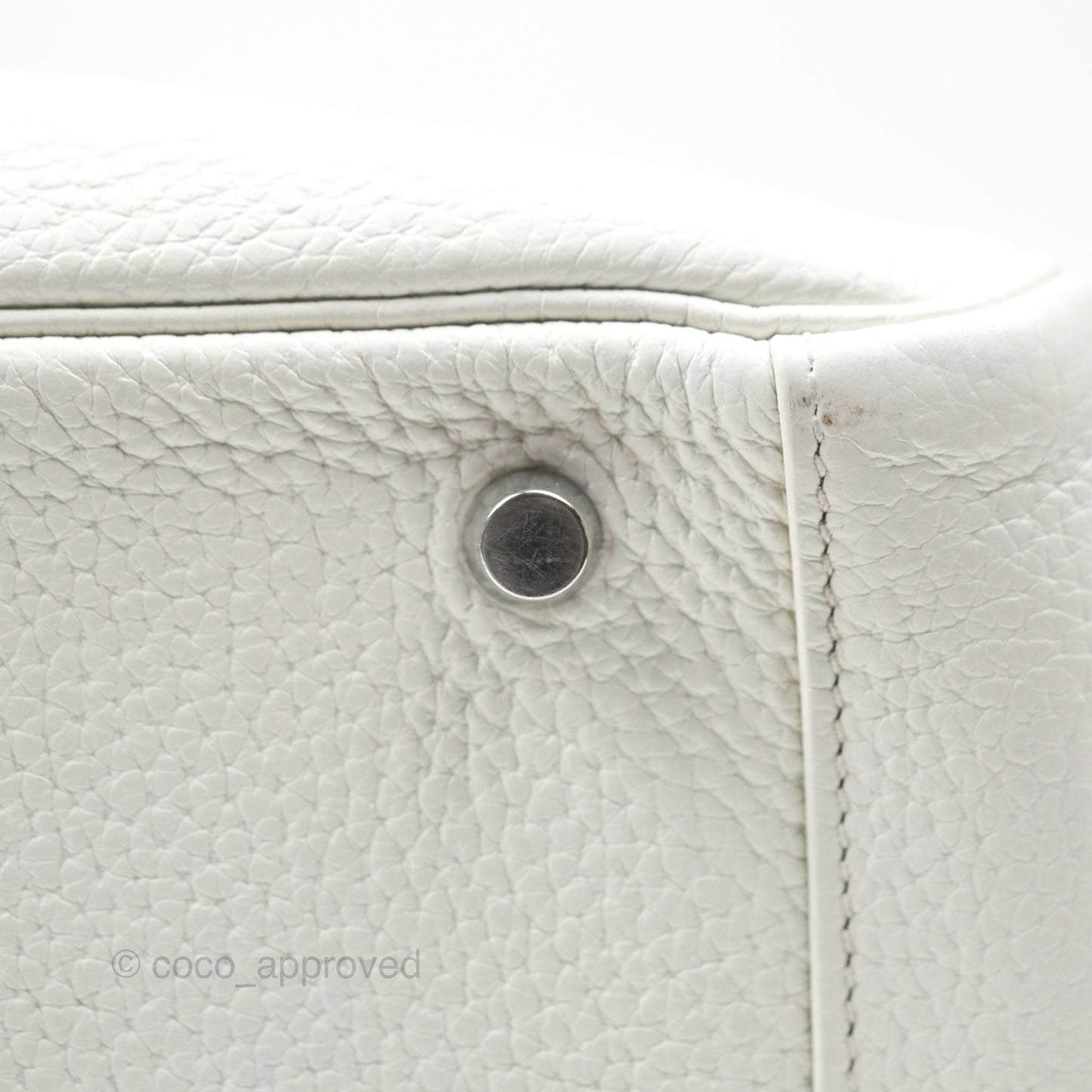 Hermès Lindy 30 White Clemence Palladium Hardware