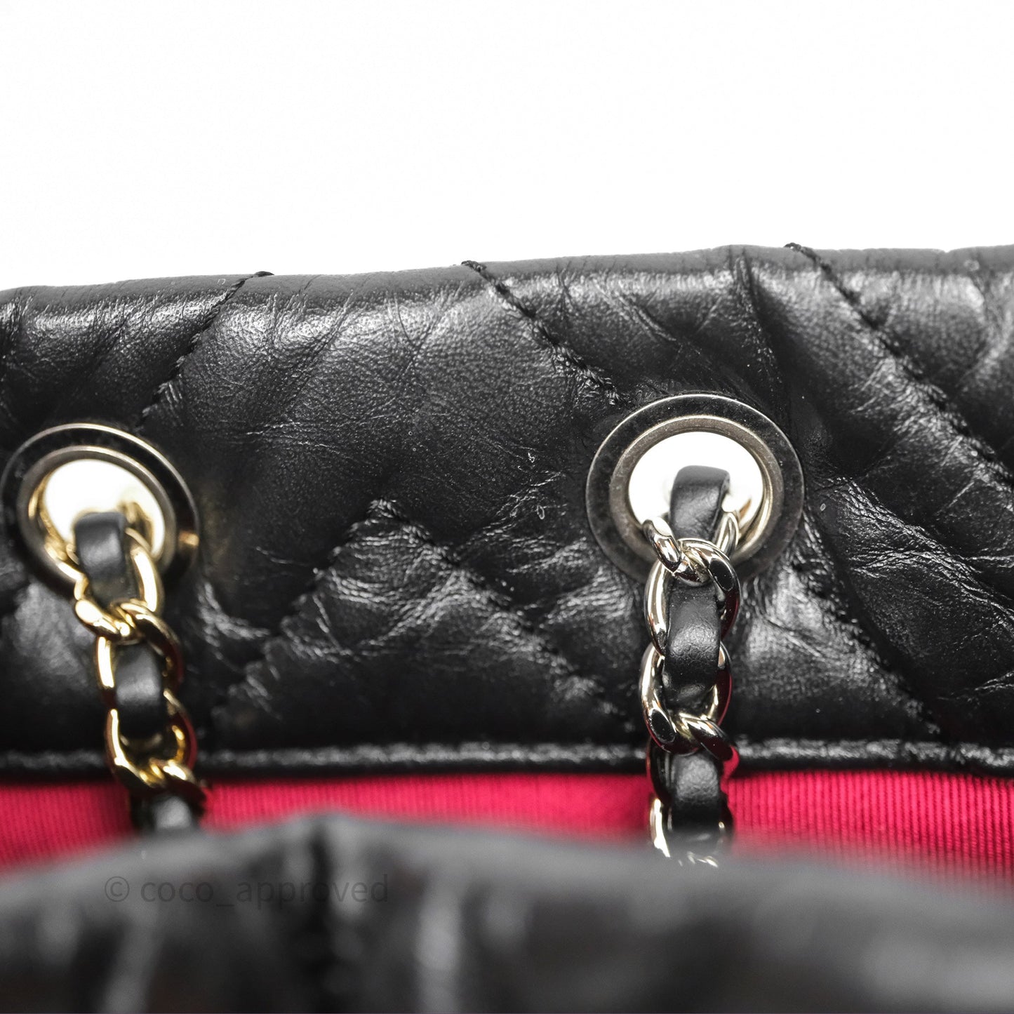 Chanel Small Chevron Gabrielle Backpack Black Aged Calfskin