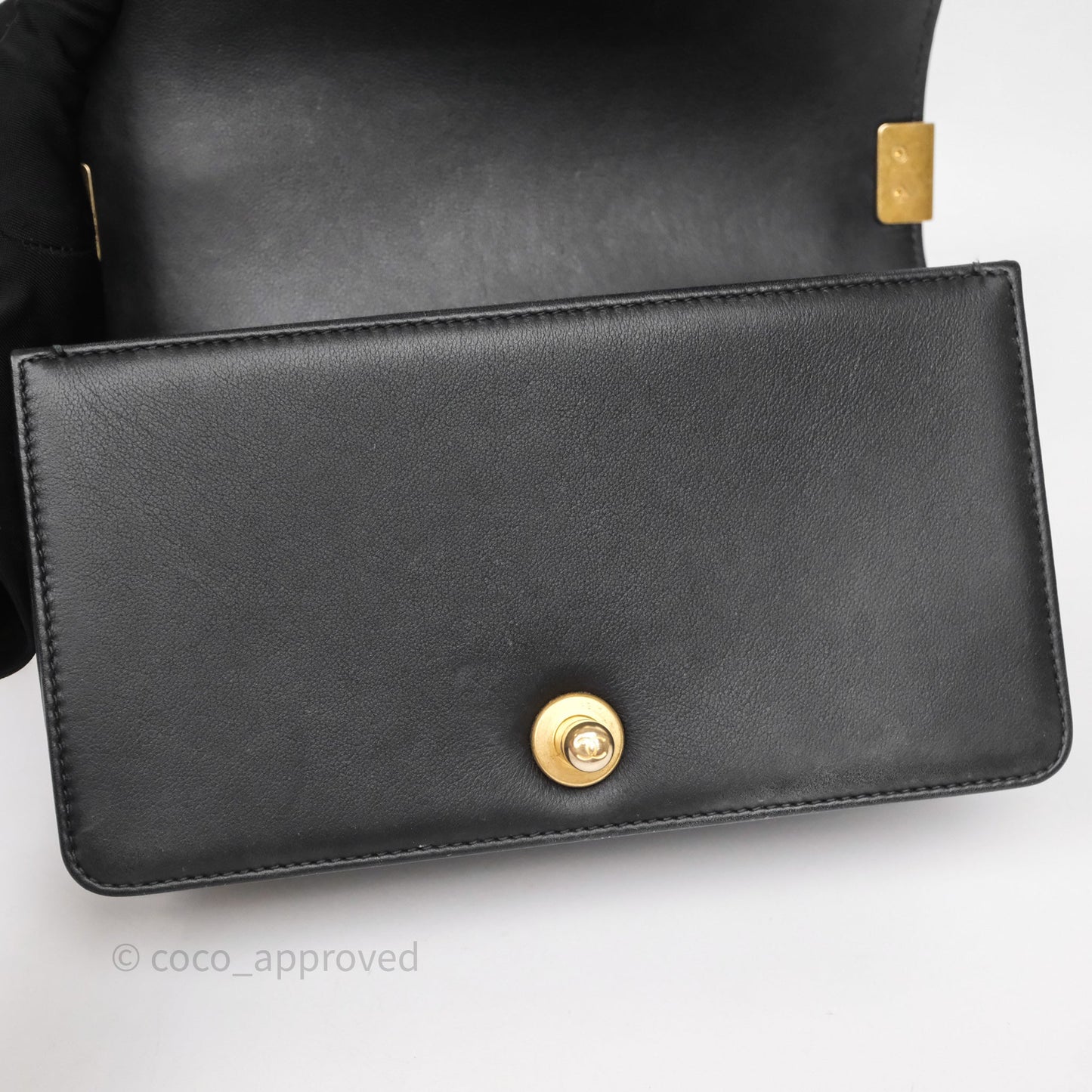 Chanel Small Boy Black Lambskin Aged Gold Hardware