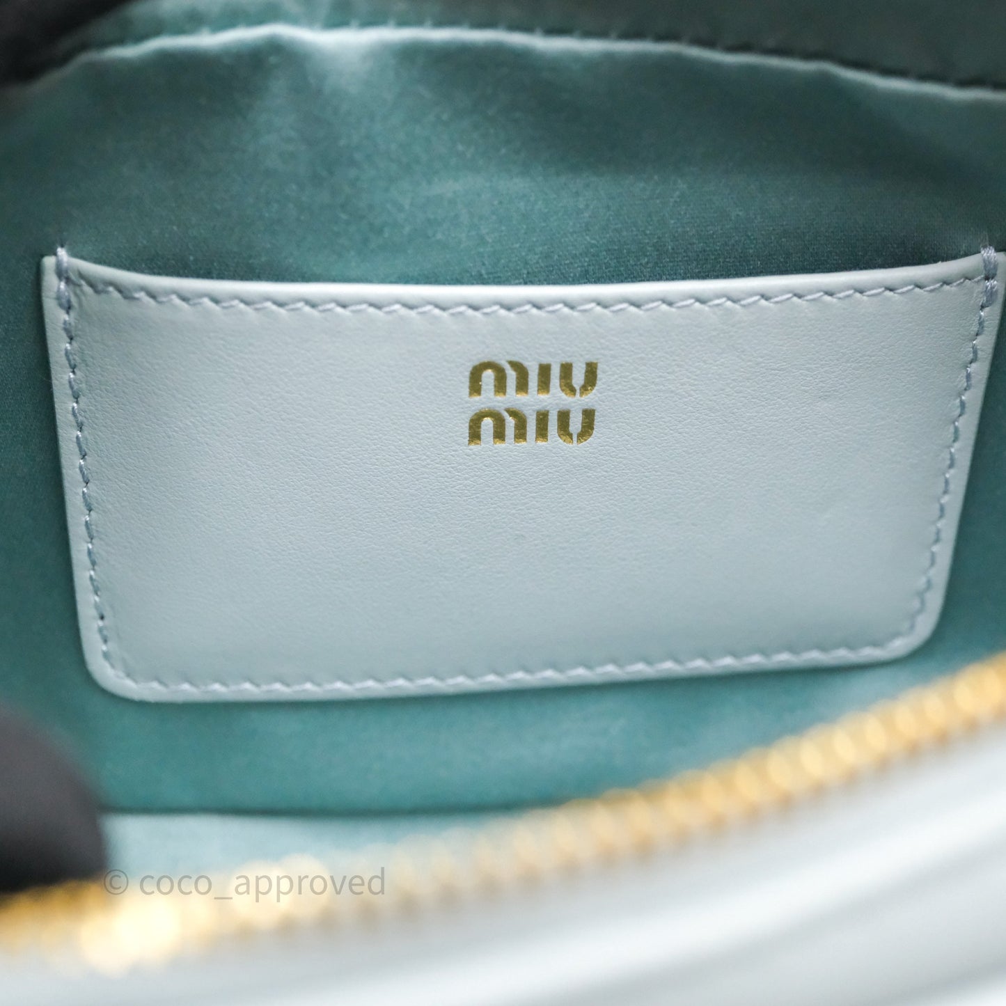 Miu Miu Arcadie Mini Bag Lago Blue Gold Hardware
