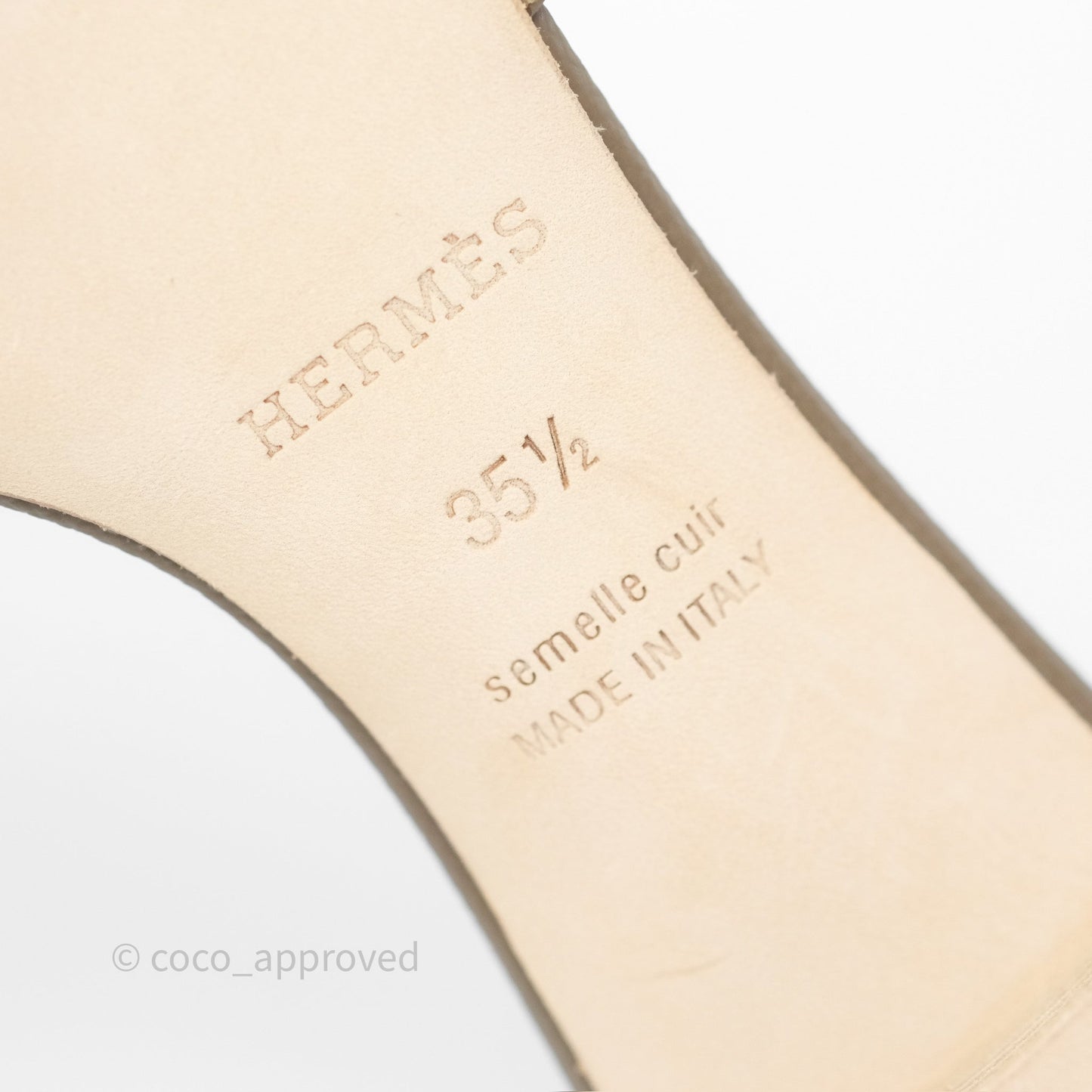 Hermès Oasis Sandals Etoupe 18 Epsom Size 35.5