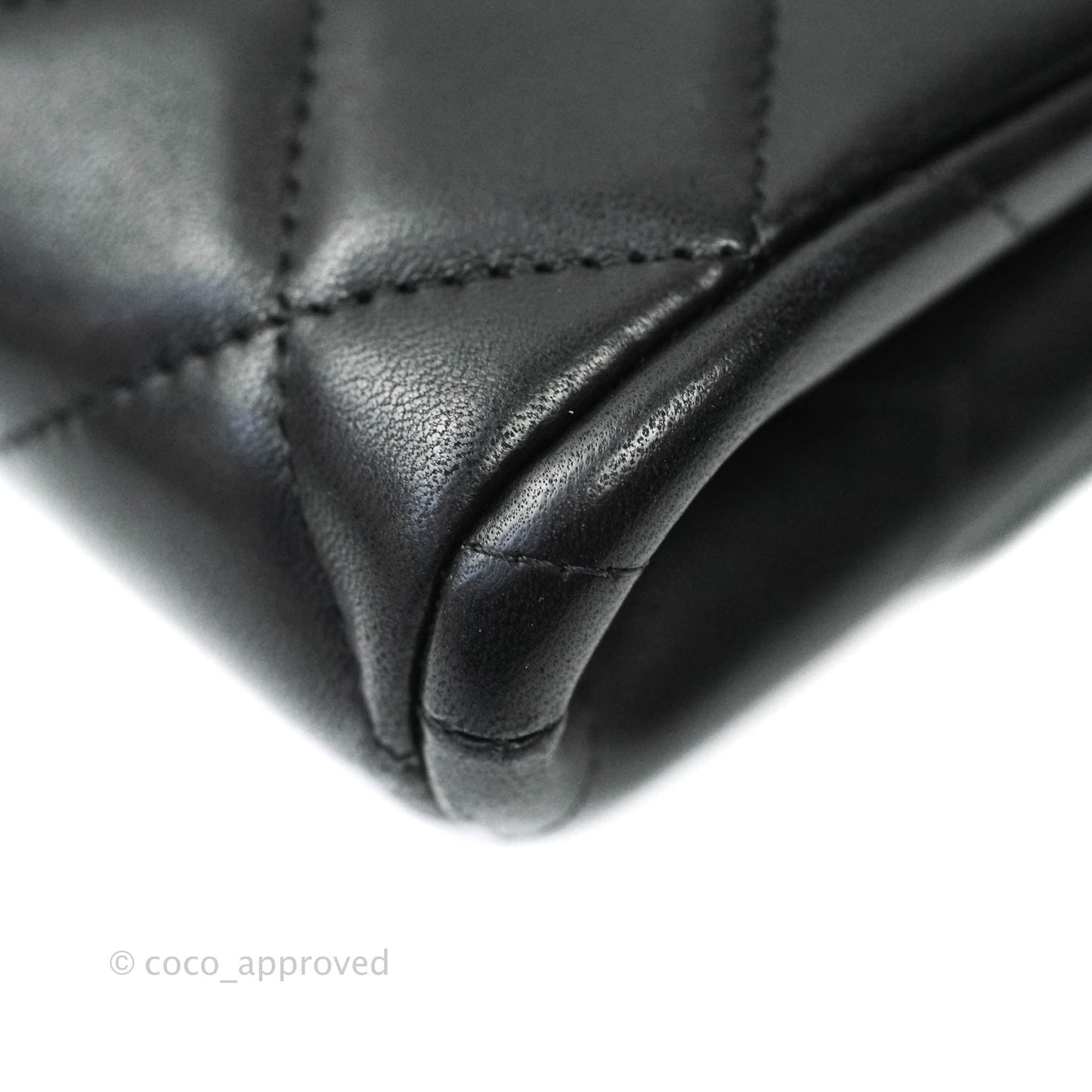 Chanel Quilted Clutch with Chain Lambskin Black Silver Hardware