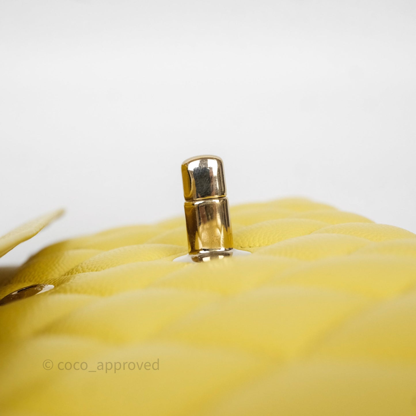 Chanel Small Classic Flap Quilted Yellow Caviar Gold Hardware