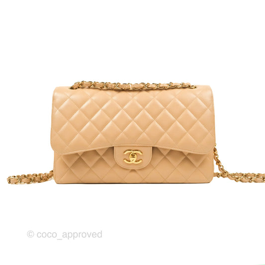 Chanel Jumbo Double Flap Beige Caviar Gold Hardware⁣⁣