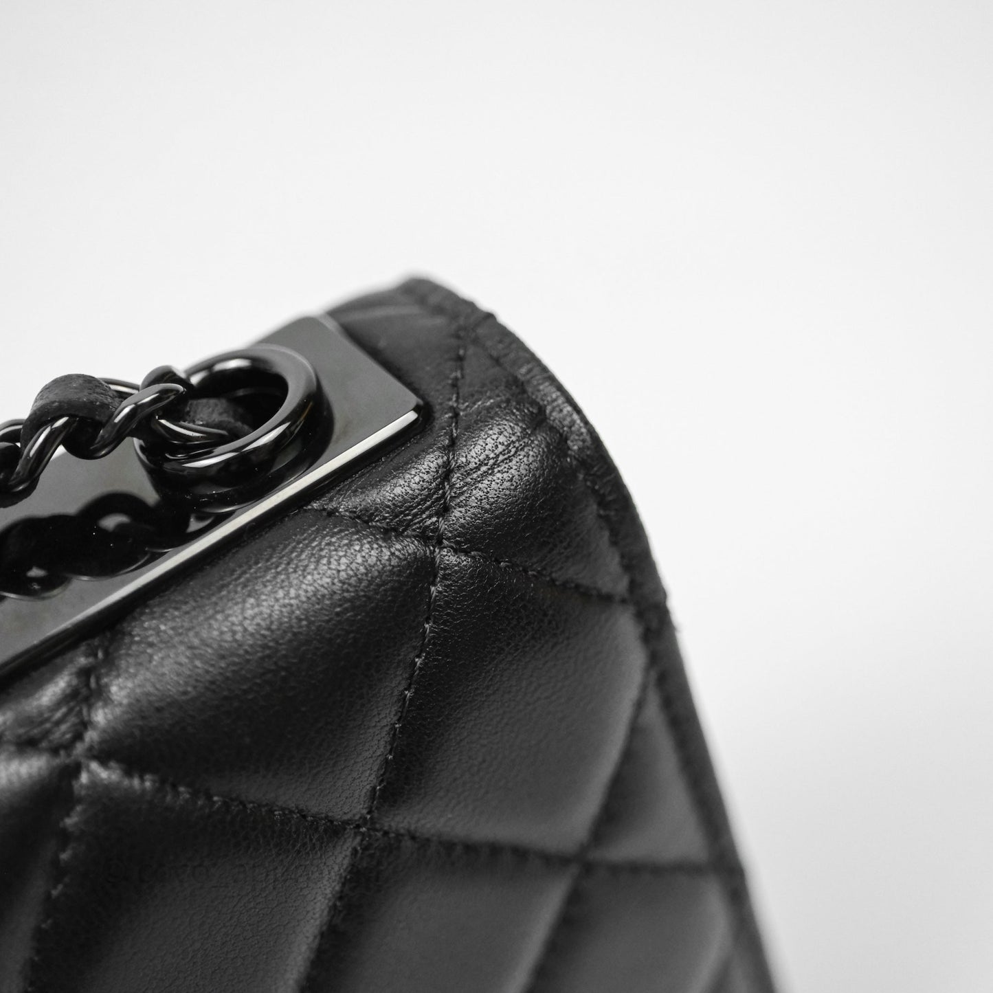 Chanel Quilted Trendy CC WOC Wallet On Chain So Black Lambskin