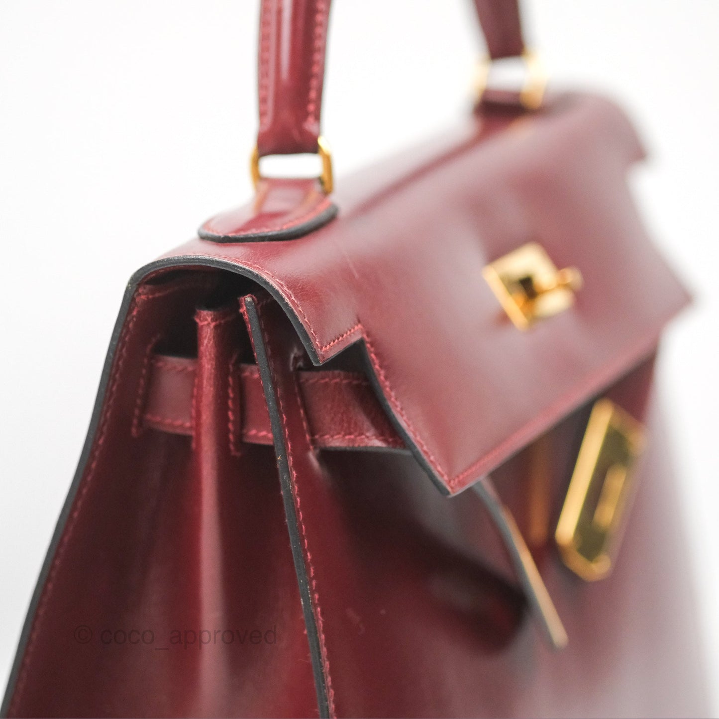 Hermès Kelly Sellier 28 Box Rouge Gold Hardware