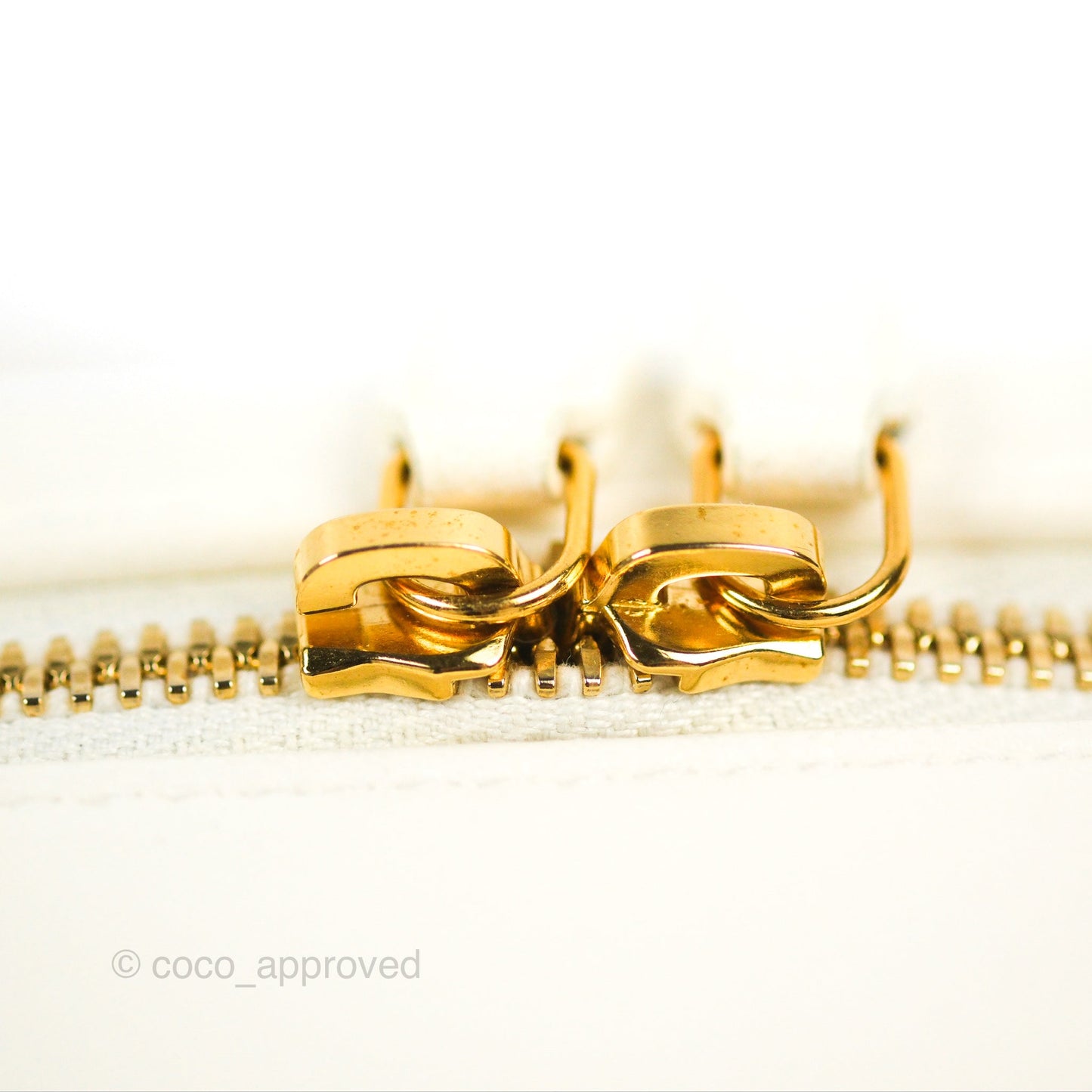 Chanel Mini Vanity Case with Chain White Lambskin Gold Hardware