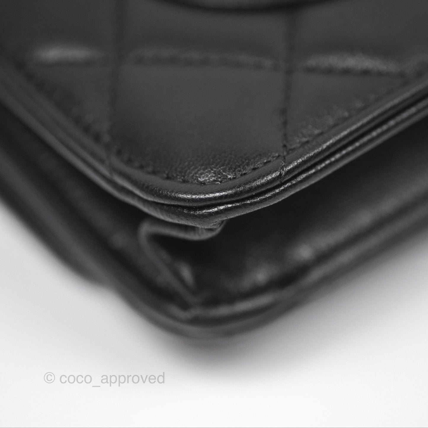 Chanel Quilted Classic Wallet on Chain WOC Black Lambskin Gold Hardware