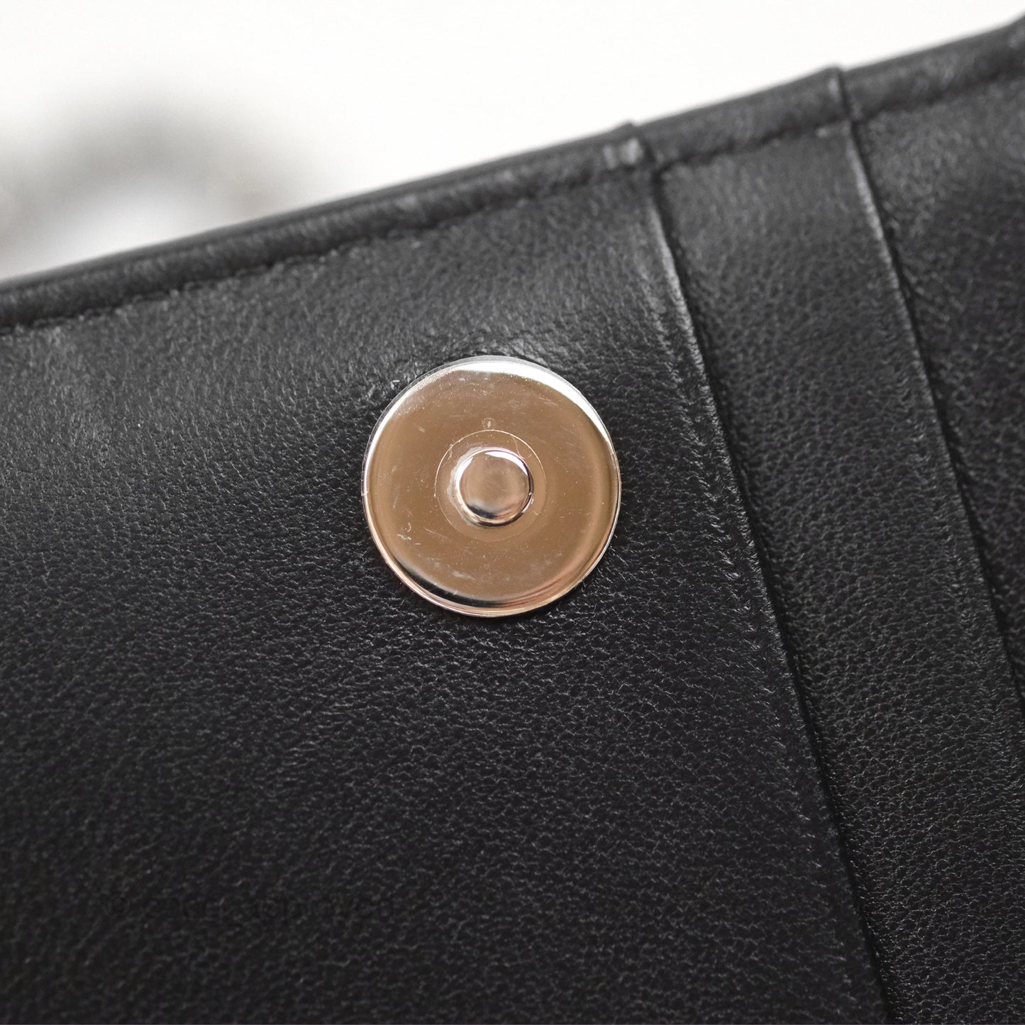 Chanel Quilted Mini Wallet on Chain WOC Black Lambskin Silver Hardware