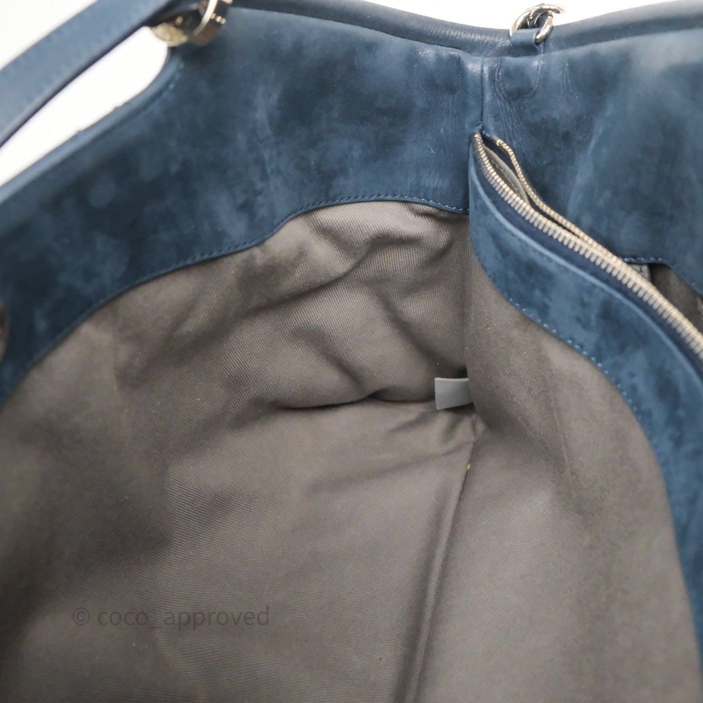 Chanel Small Sea Hit Tote Navy Iridescent Calfskin Silver Hardware
